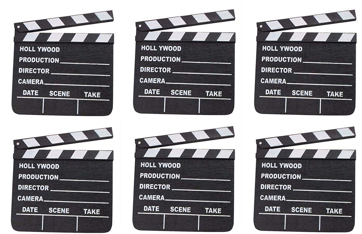 Rhode Island Novelty 7 Inch x 8 Inch Hollywood Movie Clapboard, Six Per Order