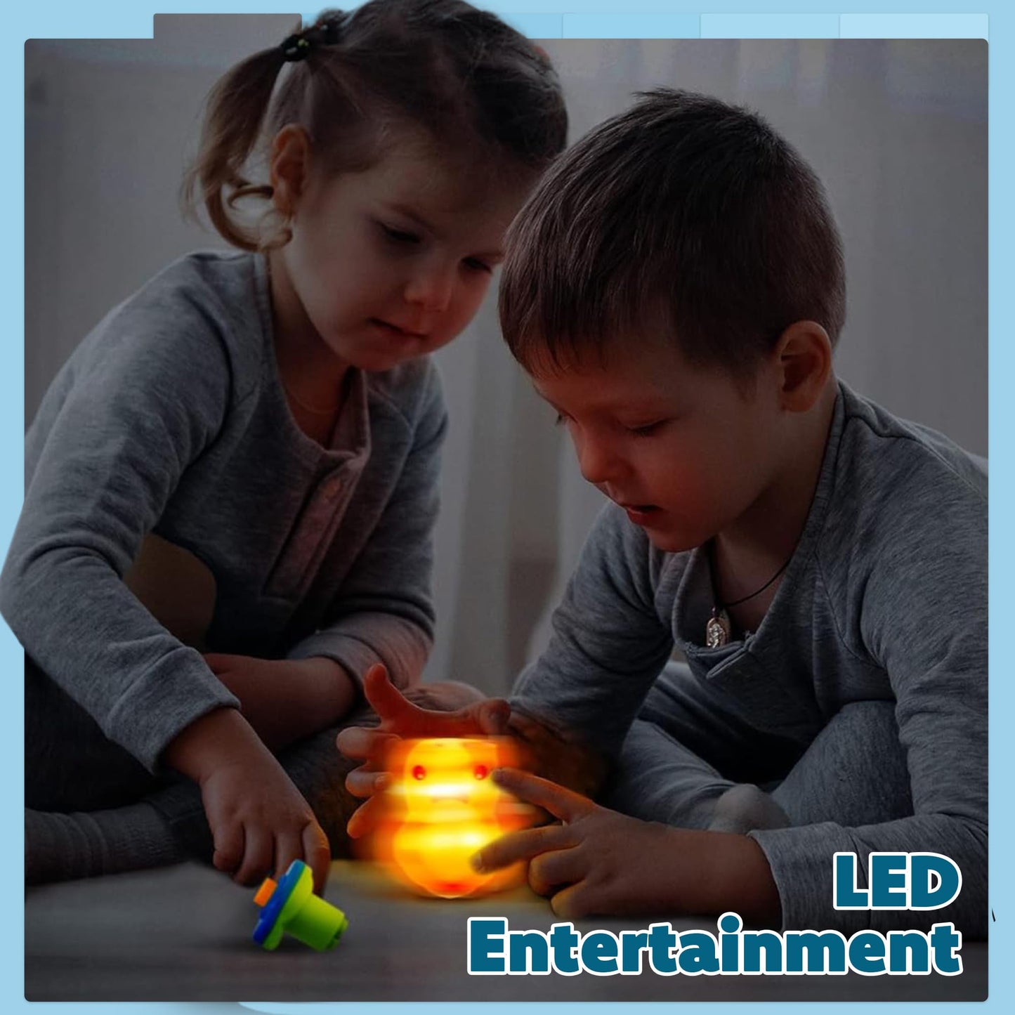 IPIDIPI TOYS Spineez Animal Light Up Spinning Tops – 8 Cute LED Spinners for Kids – Ideal Birthday Party Favors, Goodie Bag Stuffers, School Prizes, Classroom Rewards for Boys & Girls