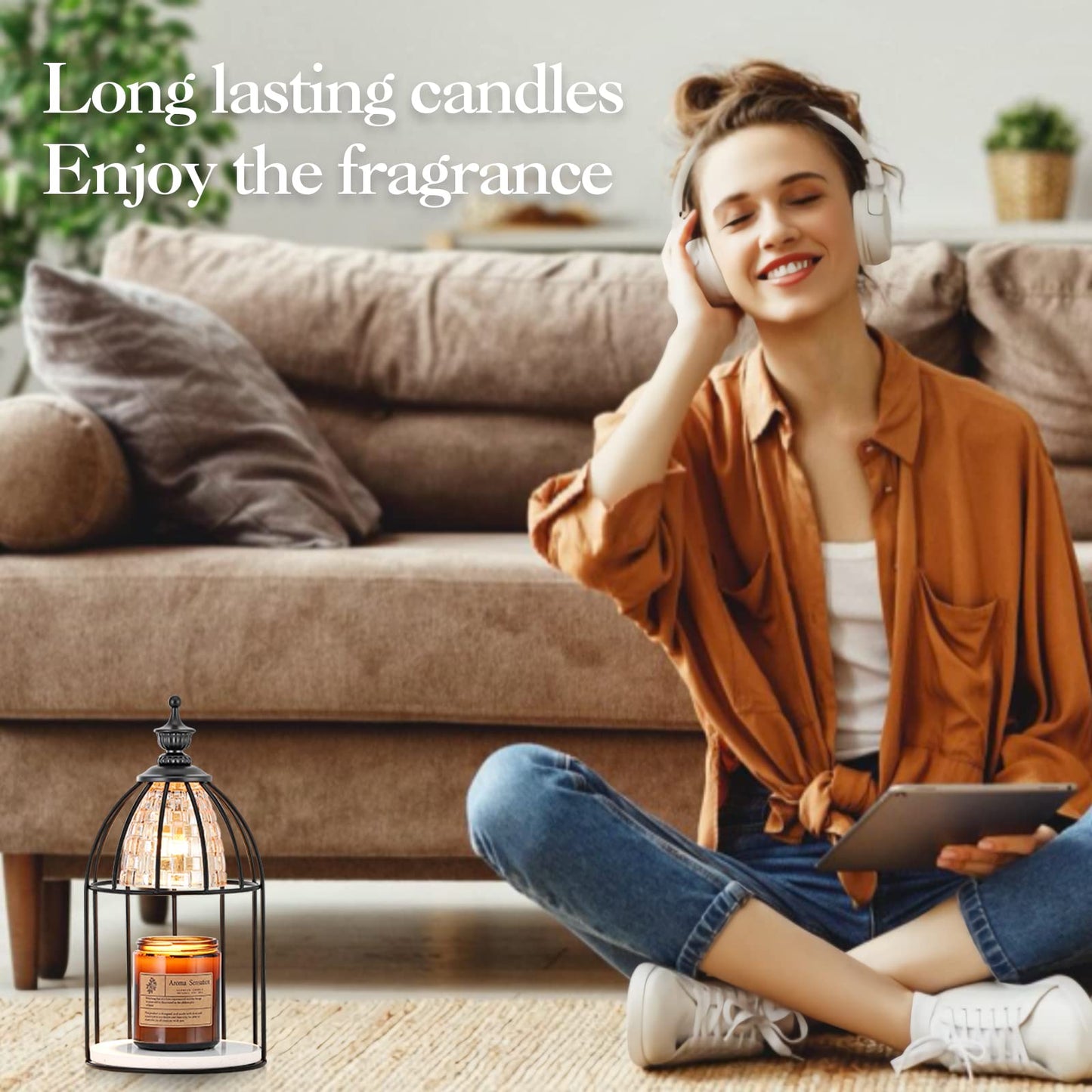 Swokazoe Candle Warmer Lamp for Top-Down Candle Melting, Vintage Aromatherapy Wax Melting lamp,Night Lamp (Black)