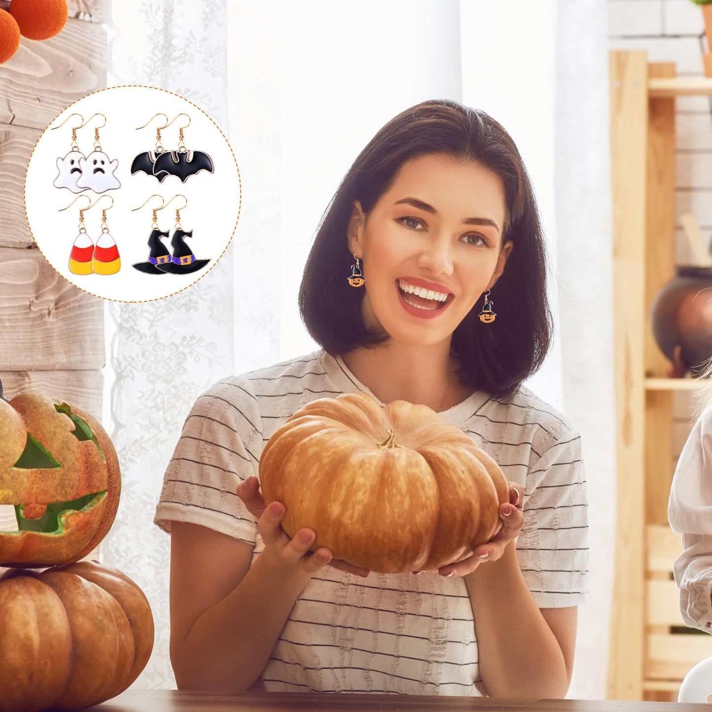 Nosiny 36 Pairs Holiday Earrings Variety Pack Halloween Christmas Fall Thanksgiving Gifts for Women Teacher Party Favors(Stylish Hook Earrings)