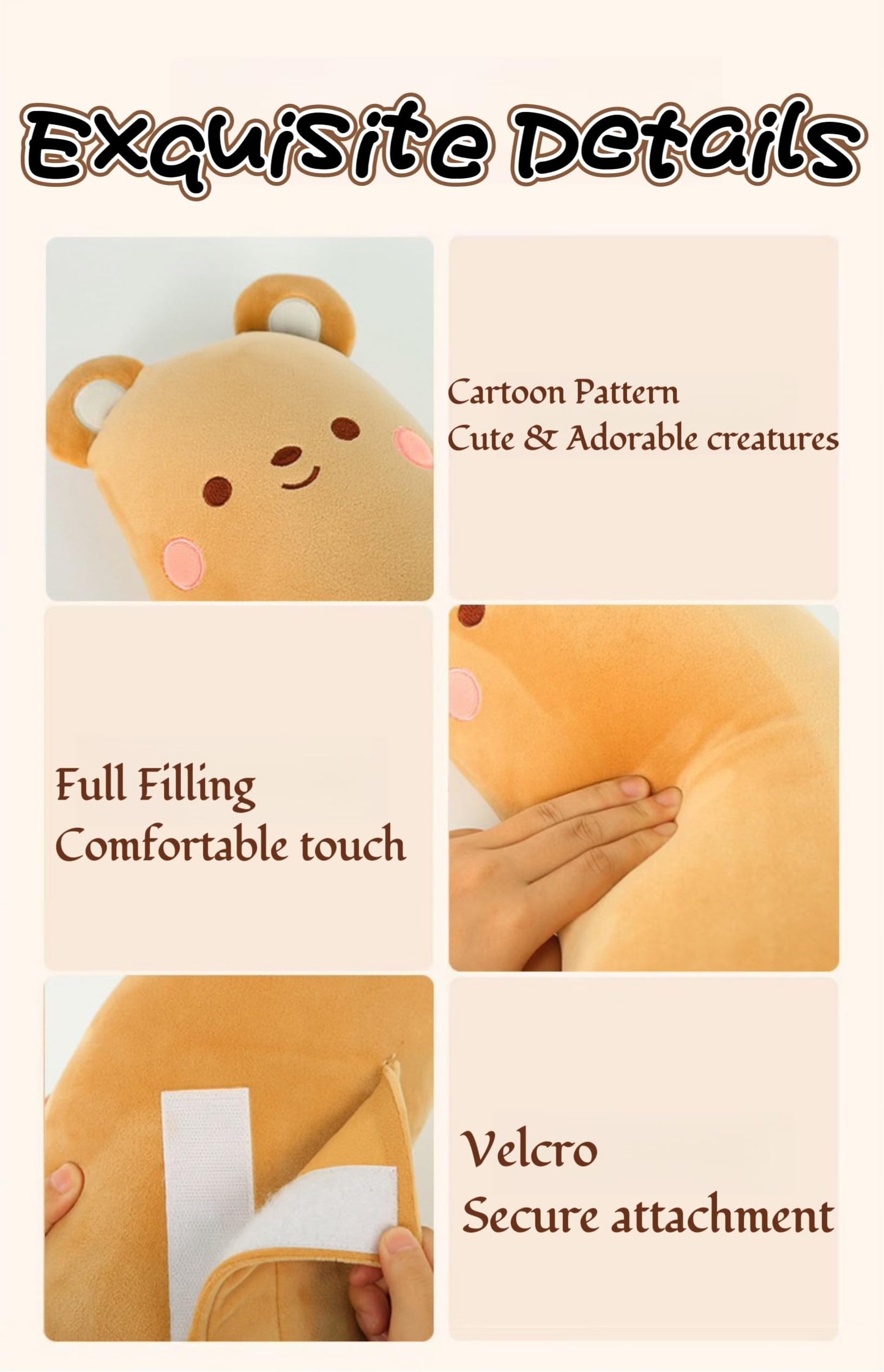 Car Seat Belt Pillow Stocking Stuffers Cute Toy Rabbit Safety Seatbelt Shoulder Pad Auto Accessory Neck Cushion Protector Seatbelt Shoulder Protector Sleeping Pillow Nice Gift (Bear)