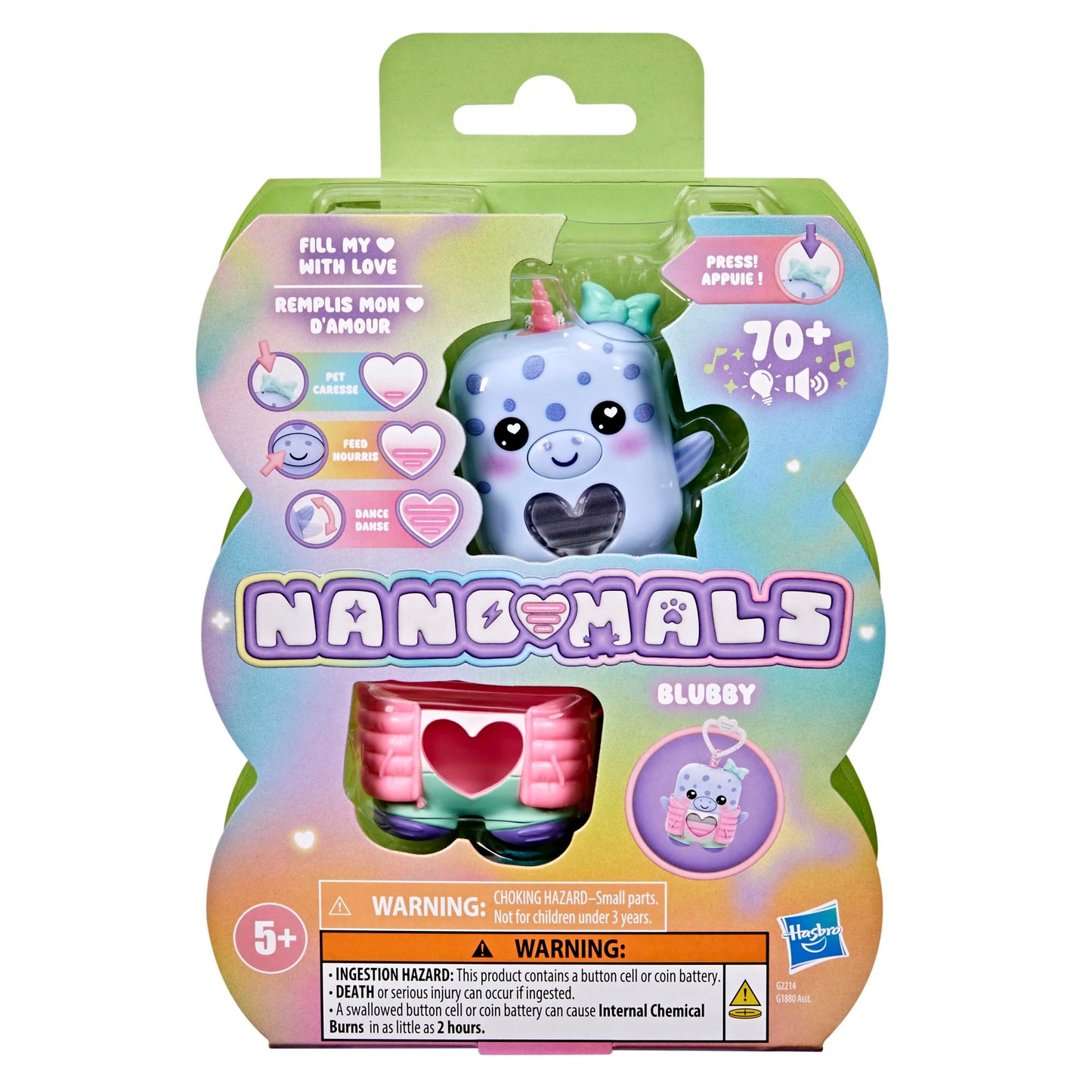 NANO-MALS Blubby The Narwhal, Electronic Pet Narwhal Toy, 70+ Responses, Interactive Fidget Toys for Girls & Boys Ages 5+
