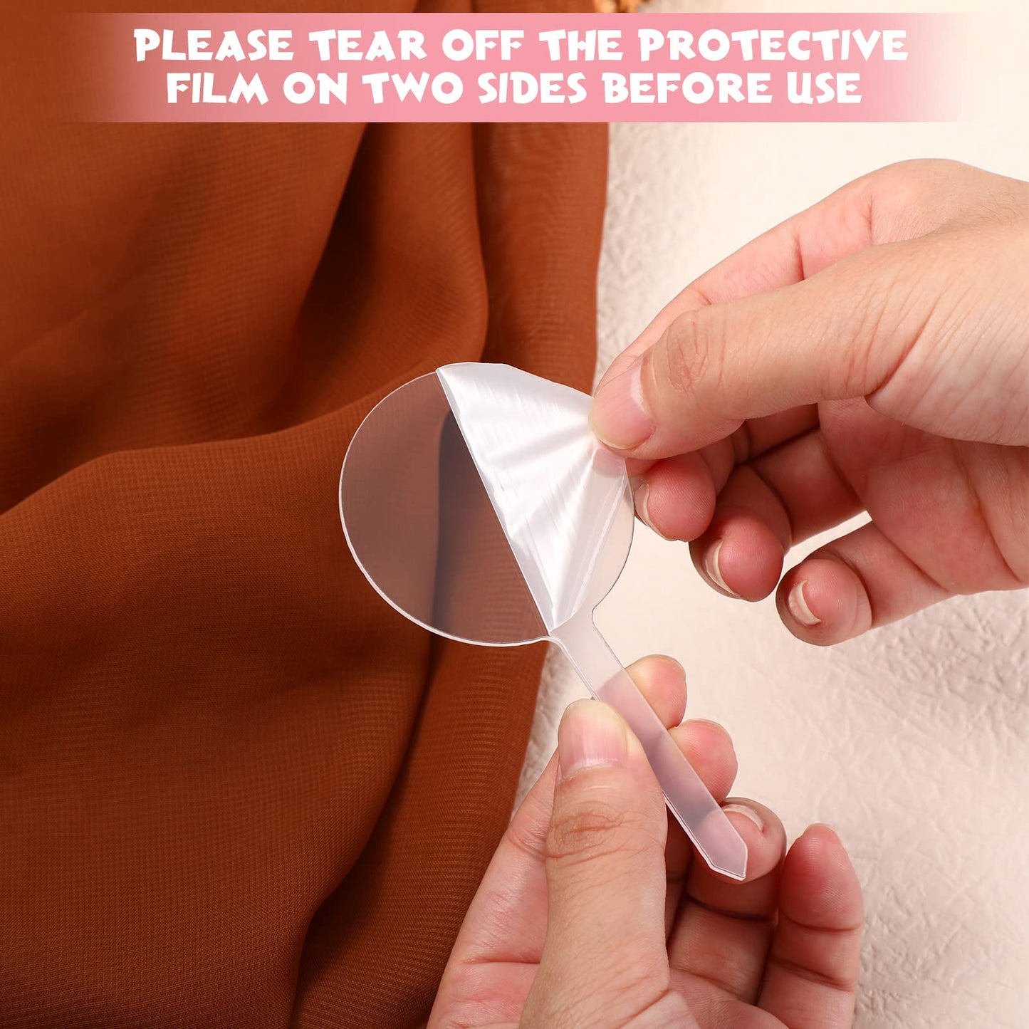 BBTO 100 Pieces 2 Inch Round Clear Acrylic Blank Cupcake Toppers Sticks for DIY Birthday Festival Party Baby Shower Wedding Party Cupcake Decoration