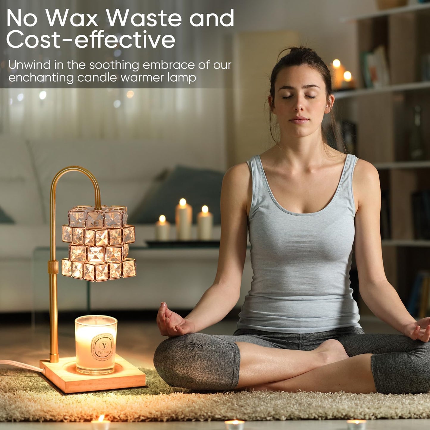 Alpharan Candle Warmer Lamp with Timer,Electric Candle Warmer Dimmable and Height Adjustable Wax Melt Warmer for Scented Wax Jar Candles,Aromatherapy Decorative Candle Heater Home Fragrance Warmer