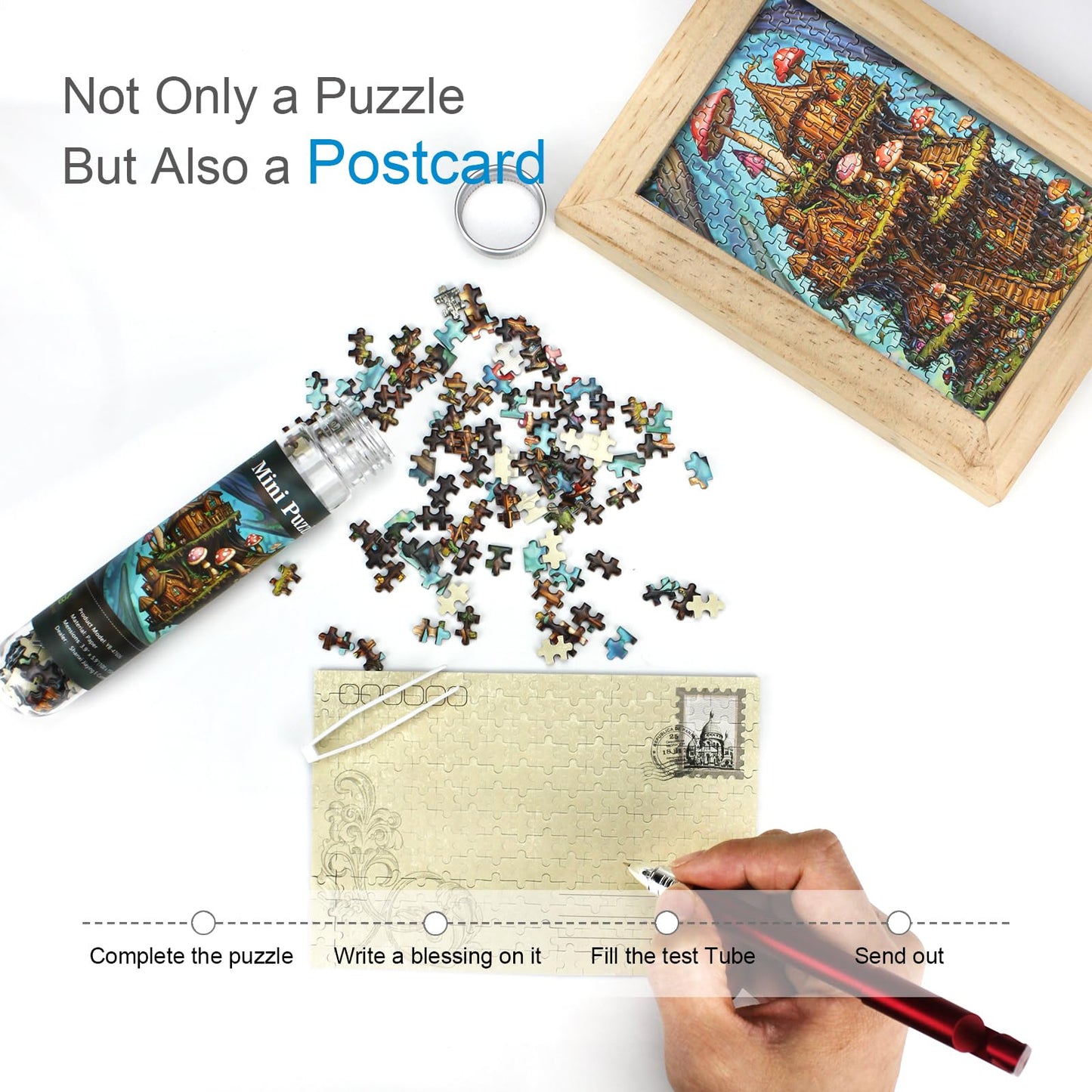 Mini Jigsaw Puzzles for Adults 234 Pieces (8 Packs) Small Jigsaw Puzzle Test Tube Puzzle Challenging Micro Puzzle Difficult Tiny Puzzle Home Decor Entertainment 6x4in (8 Pack - 6)