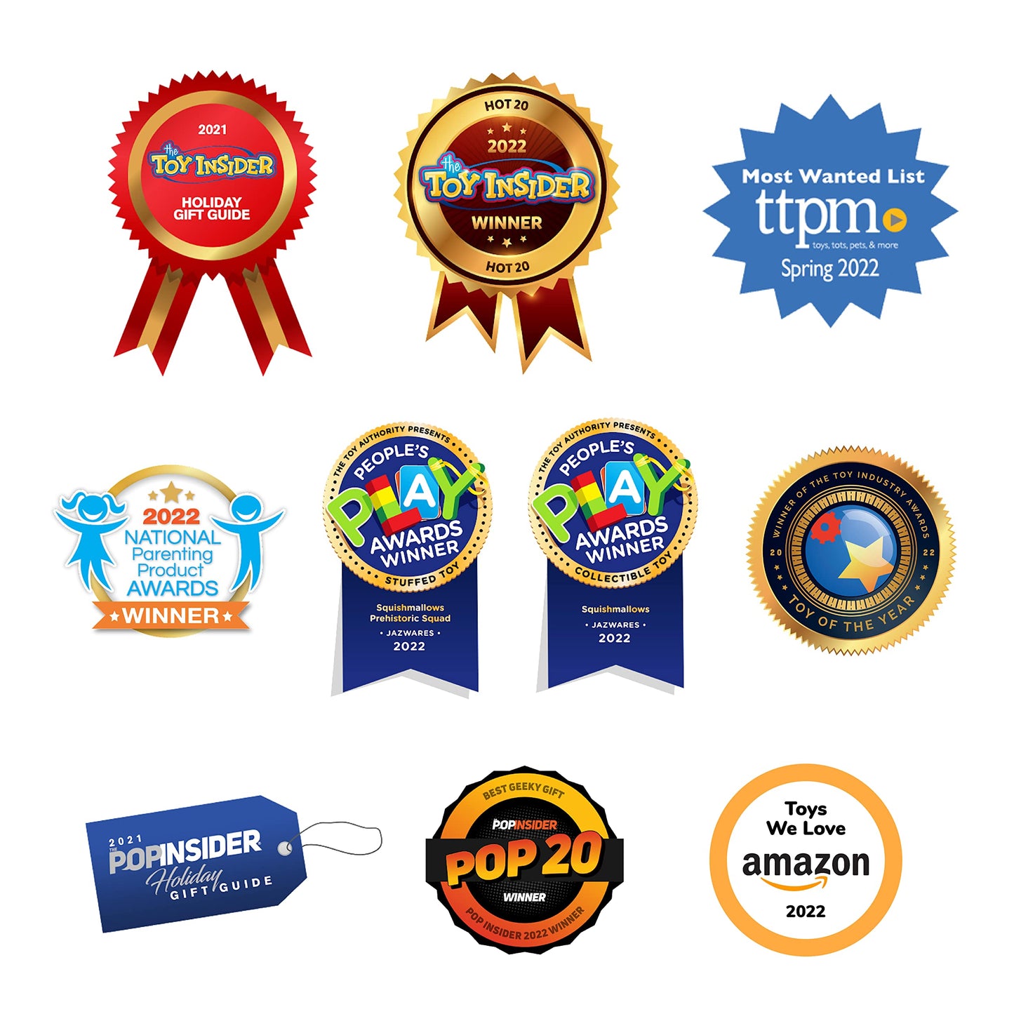 Squishmallows Original 5-Inch Holiday 4-Pack – Ethel Hot Chocolate, Floyd French Fries, Keiko Blue Christmas Tree, Ricardo Peppermint Bat – Official Jazwares Plush (Little)