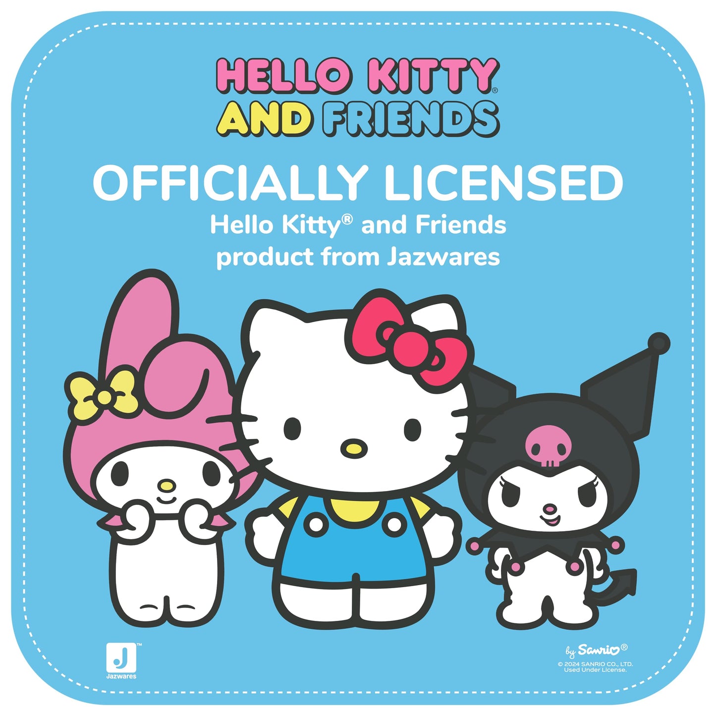 Hello Kitty and Friends 4-Pack Ice Cream Clip-On Plush Featuring Hello Kitty, Kuromi, My Melody, and Cinnamoroll with Unique Bow Clips