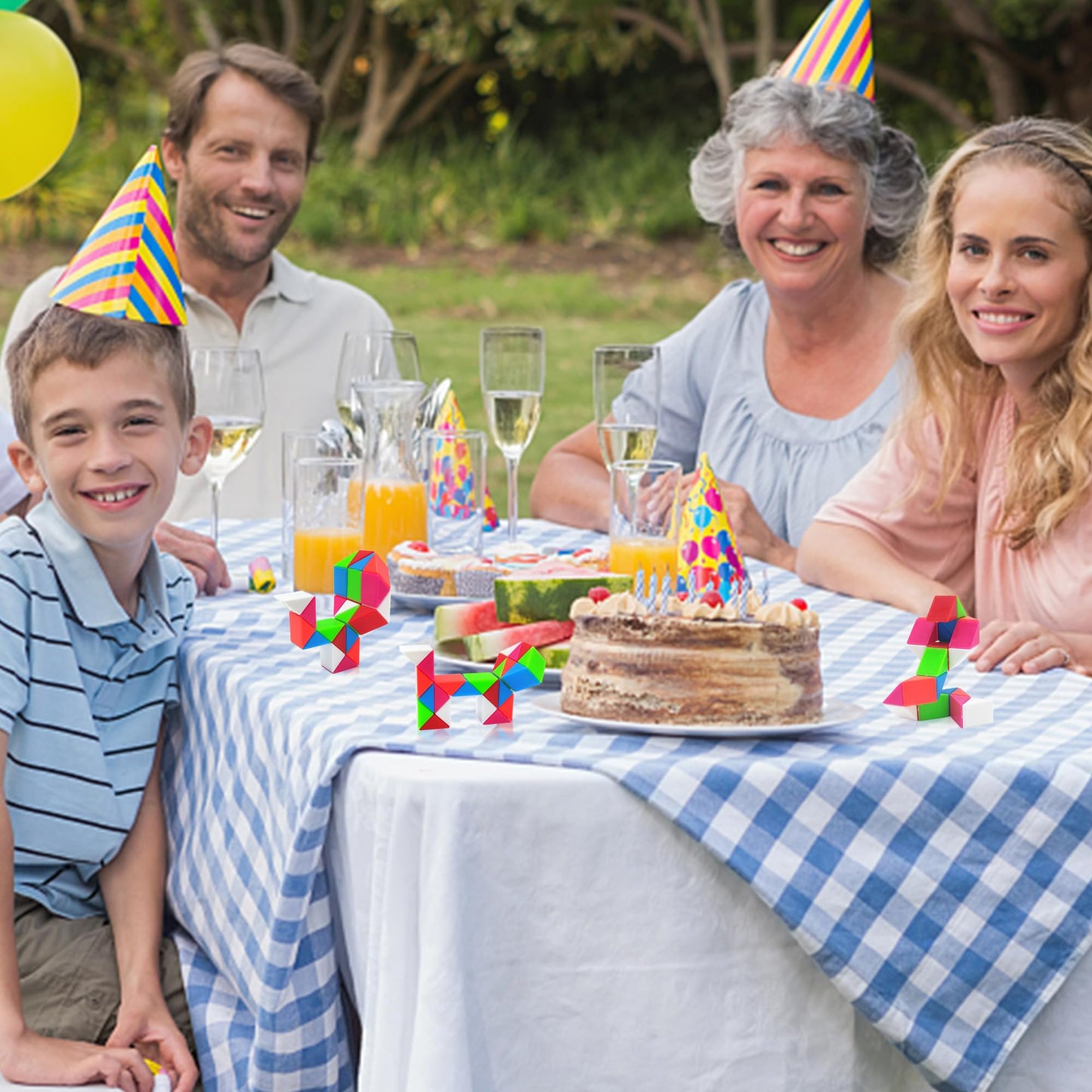 Aubrogo Party Favors -30Pcs Fidgets Snake Cube Puzzles Toy for Goodie Bags, Boys Stocking Stuffers, Bulk Fidgets Toy Treasure Box Classroom Prize Birthday Back to School Students Gifts