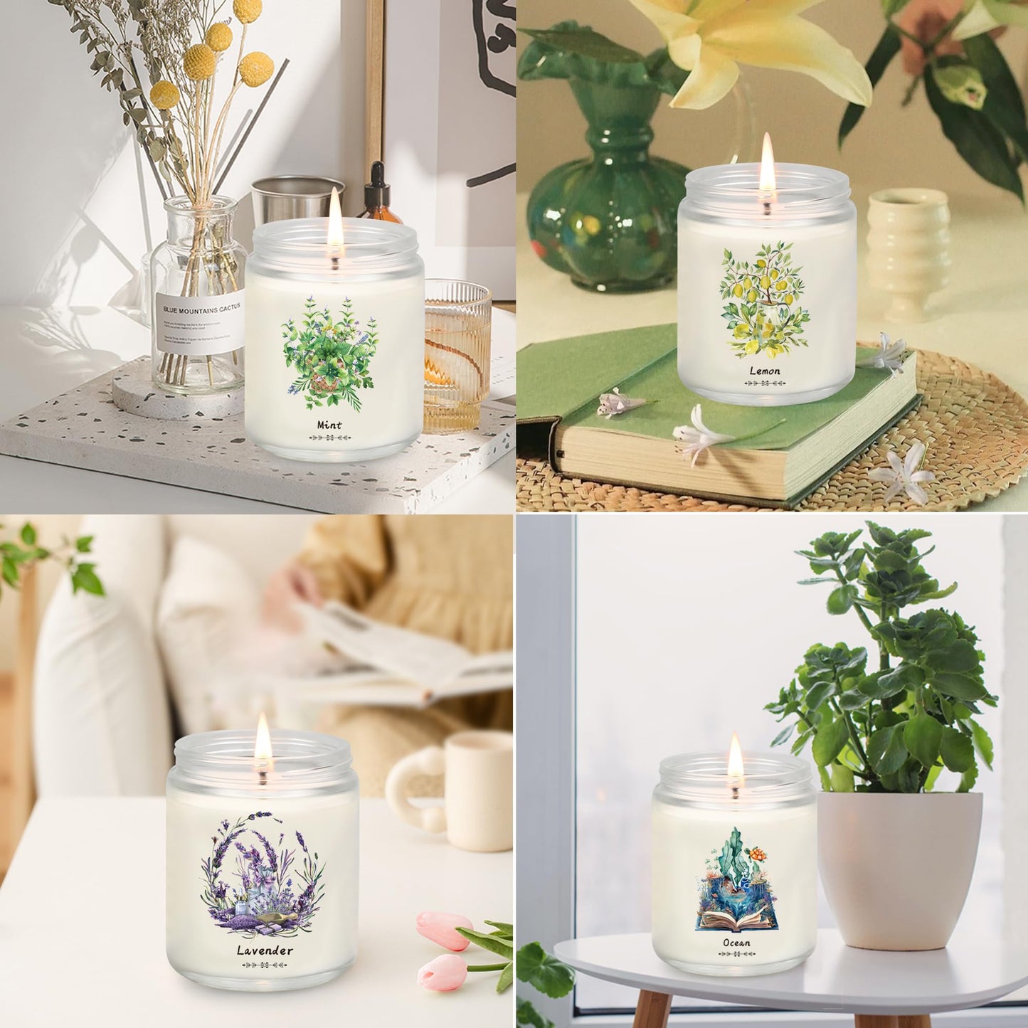 6 Pack Scented Candles for Women, Aromatherapy Candles for Home Scented,37.8 Oz 300 Hour Long Lasting Lavender Candle,Non Toxic Soy Candles Set Gift for Birthday, Christmas, Anniversary Present