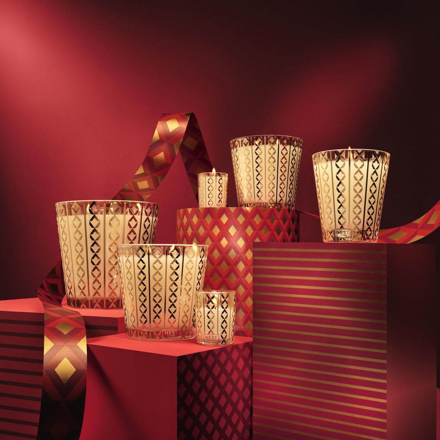 NEST New York Scented Votive Candle, Holiday - 2 oz - Up to 28-Hour Burn Time - Reusable Glass Vessel