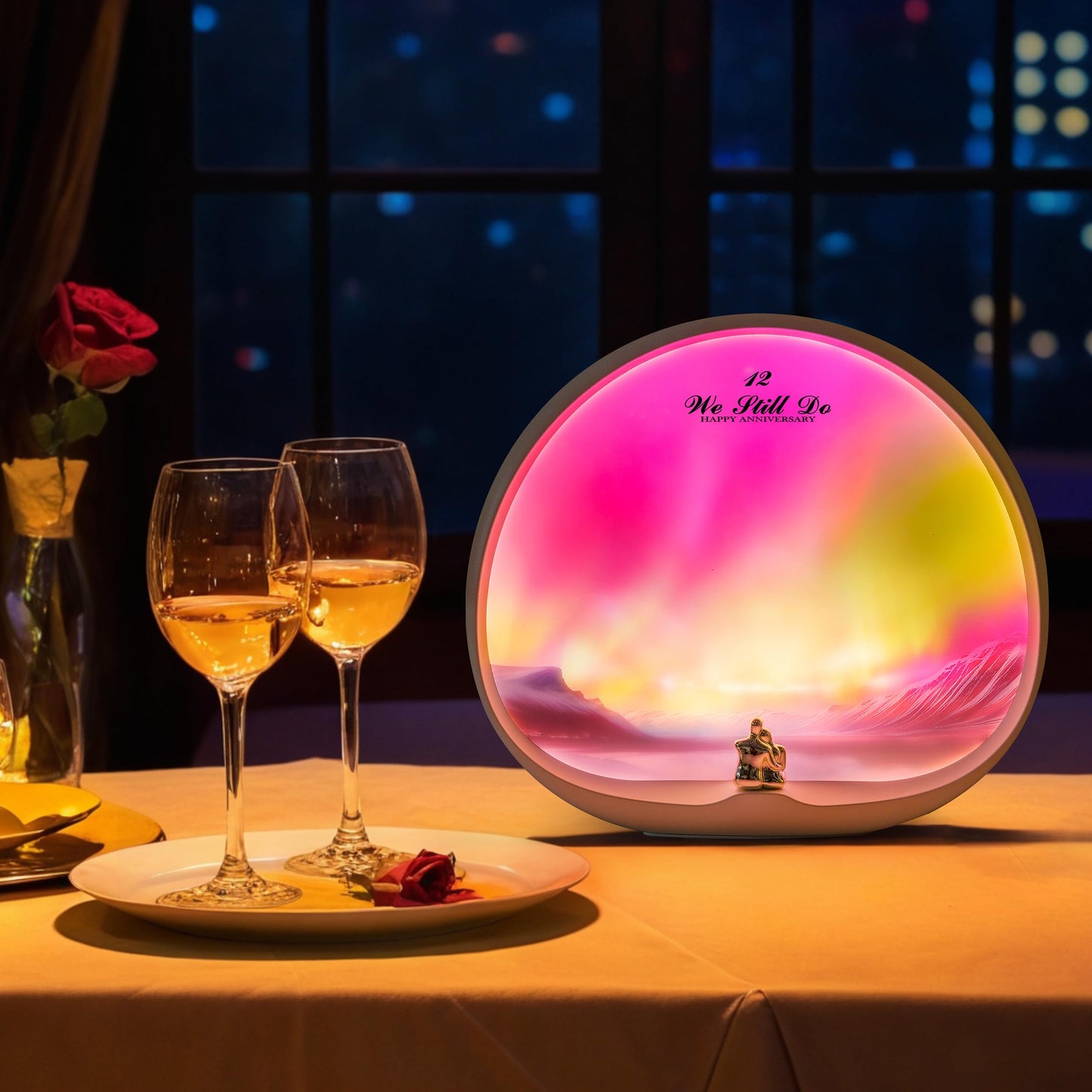 mamre Aurora Light Gift Dimmable Night Lamp for Wedding Anniversary Valentine's Day Birthday Christmas