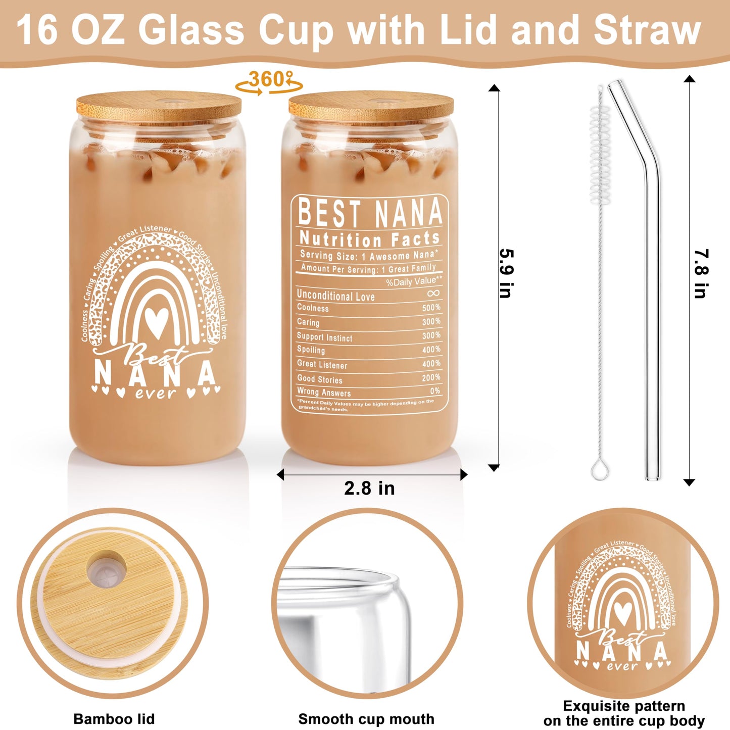 DOGMEM Nana Gifts Set for Grandma, Birthday Gifts for Nana from Granddaughter Grandson Grandchildren Grandkids Best Grandma Gift Set Christmas Gift for Her