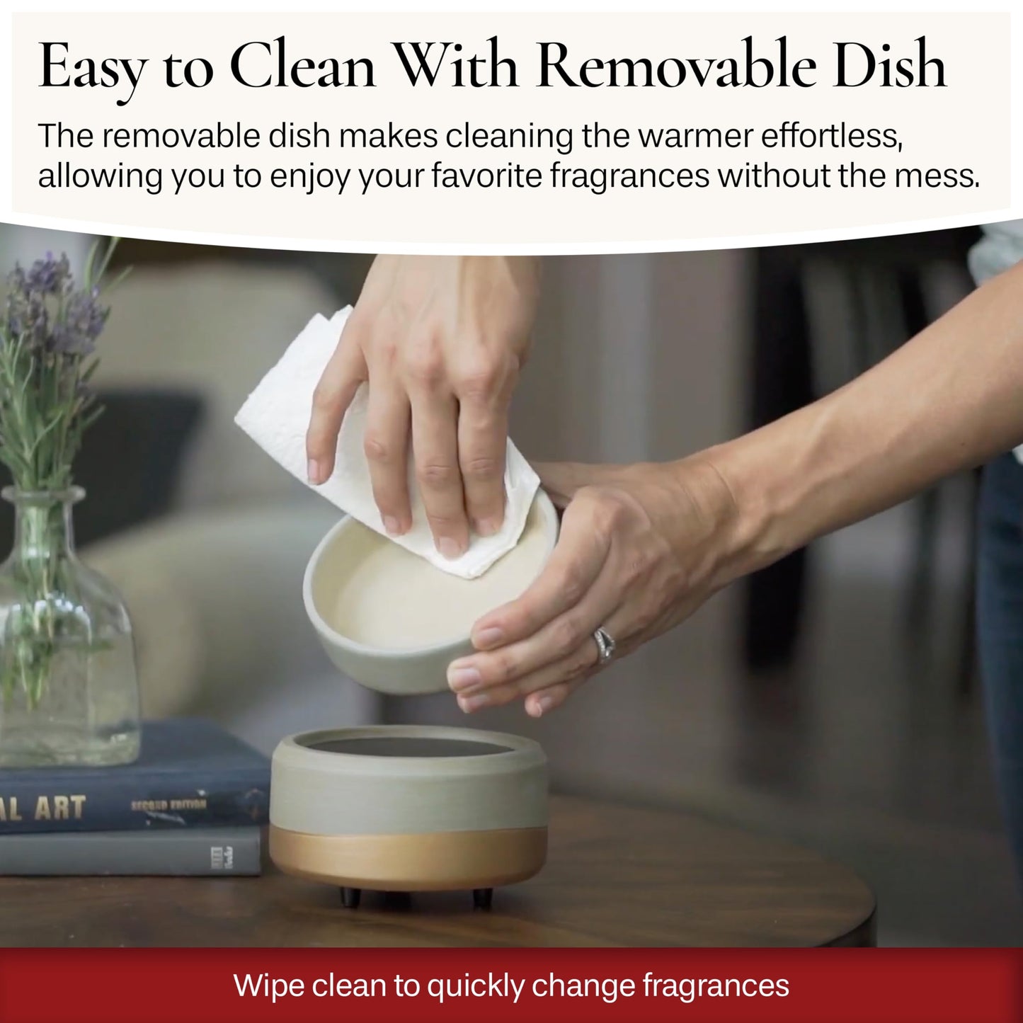 Candle Warmers ETC 2-in-1 Candle and Fragrance Warmer for Warming Scented Candles or Wax Melts and Tarts with to Freshen Room, Pewter Walnut