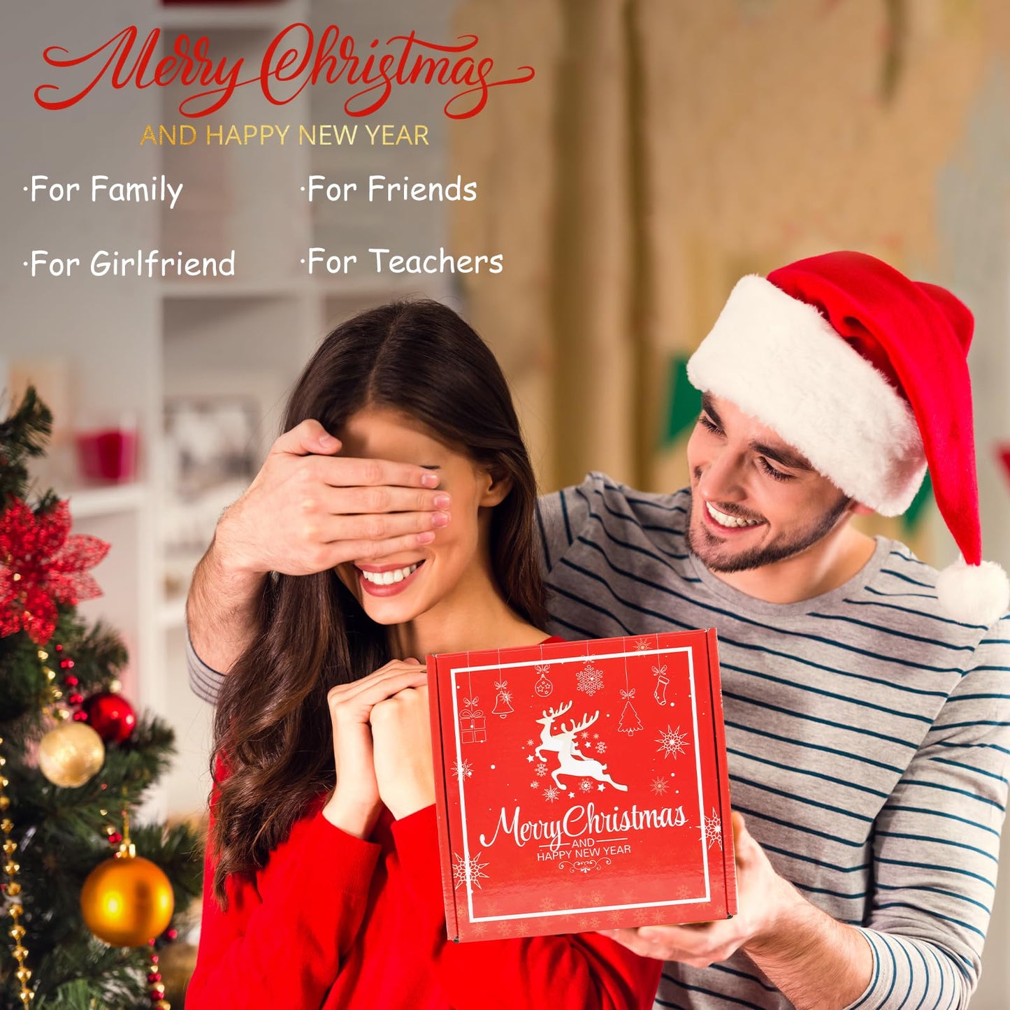 Happy New Year Christmas Gifts for Women-Valentines Day Gifts for Her-Unique New Year Gift Baskets for Women Gift Ideas-Holiday Spa Birthday Gift Set-Gifts for Mom Wife Grandma Friend Sister Coworker