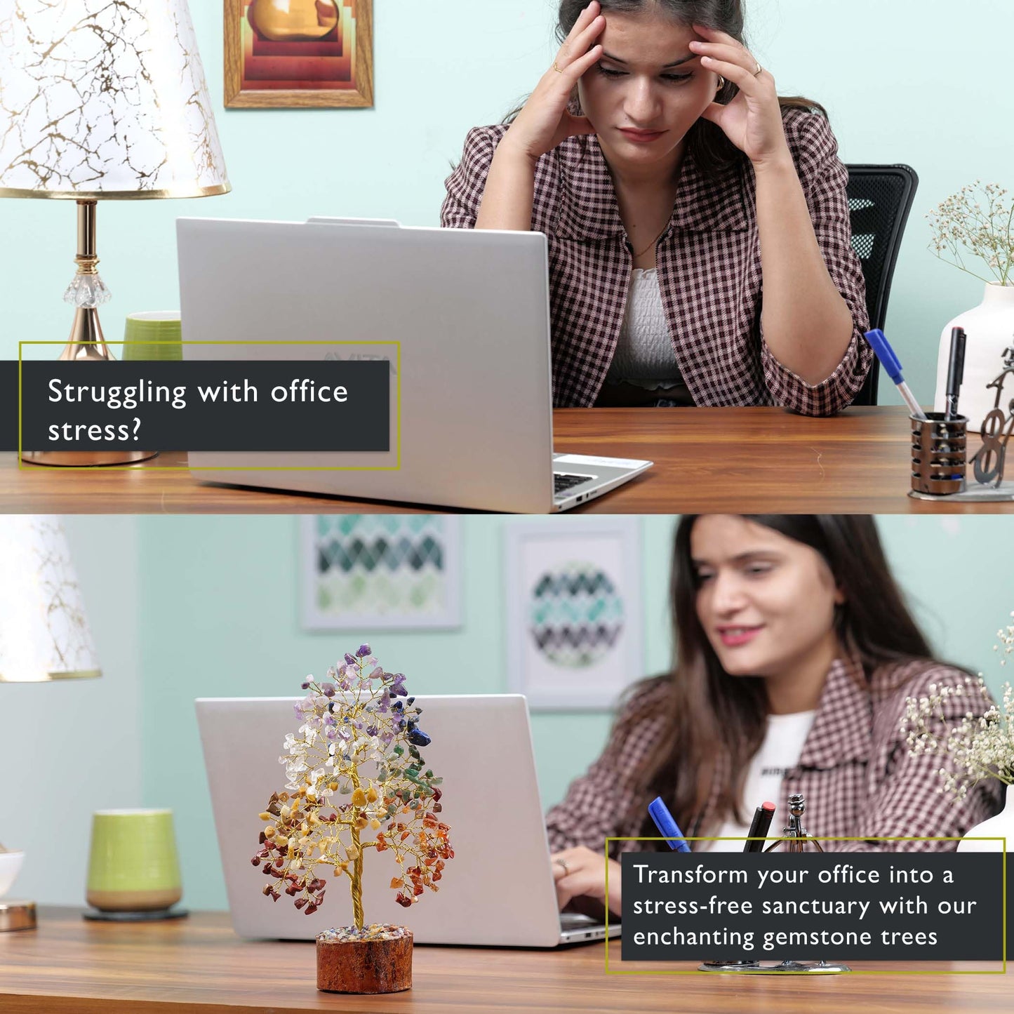 FASHIONZAADI 7 Chakra Tree of Life, Crystals and Healing Stones, Birthday Gifts for Women - Crystal Tree for Positive Energy, Home Office Decor, Spiritual Gifts for Women