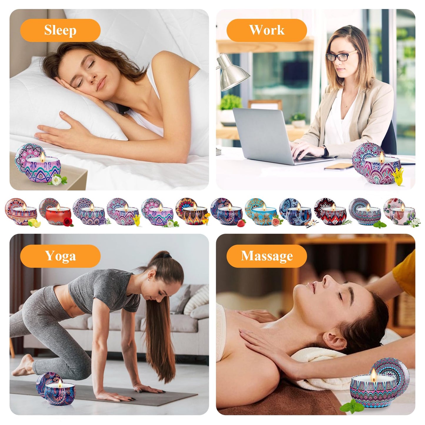 24 Pack Scented Candles Gift Set Long Lasting Soy Wax Aromatherapy Candles for Home Wedding Baby Shower Bridal Party Favors Christmas Birthday Gifts for Women