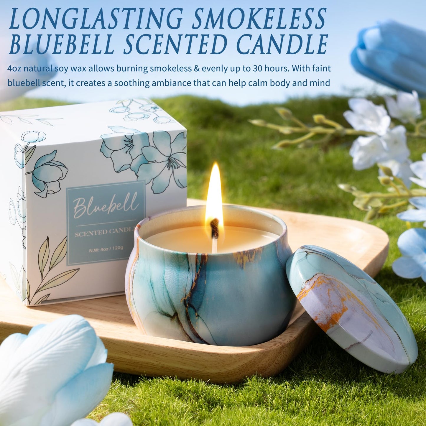 Birthday Gifts for Women Self Care Set Get Well Soon Gift Baskets, Relaxing Bluebell Spa Gift Basket Care Package for Women, Unique Xmas Gifts for Mom Her Girlfriend Sister Friend Wife Grandma