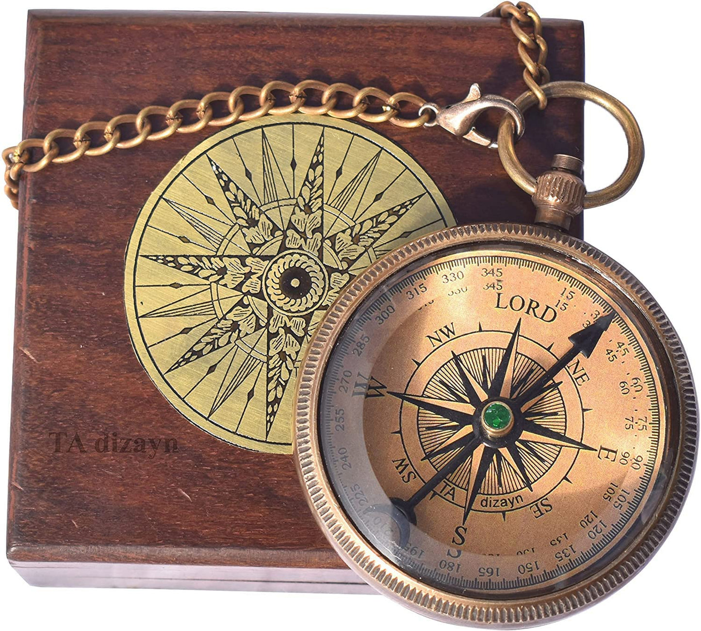 Trust in The Lord with All Your Heart -Proverbs 3: 5-6 Quote Engraved Compass with Wooden Box, Greeting Card, Gift Compass, Graduation Day Gifts 2024 Compass for Women Mens Boy Girls
