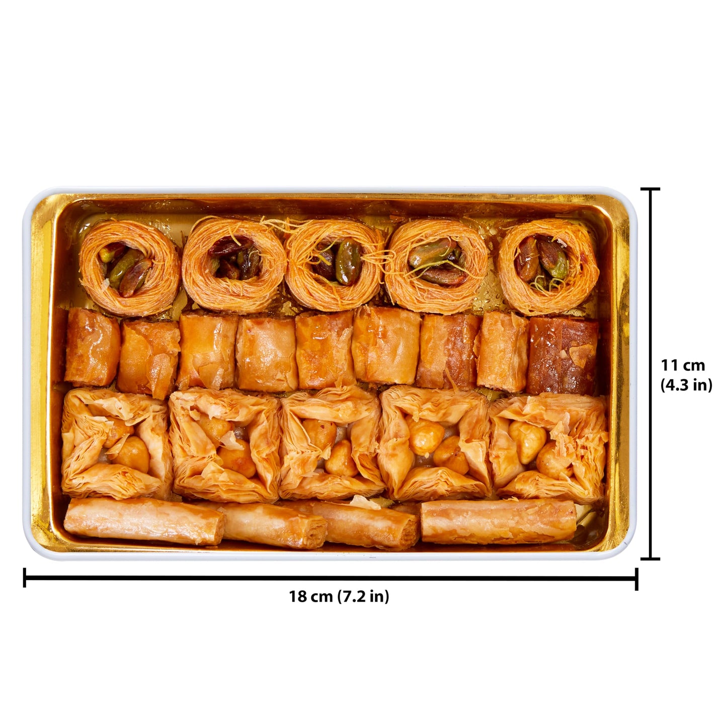 Cerez Pazari Baklava Pastry 8.5oz, Baklava Gift Box with Rich Pistachios, Walnuts, Hazelnuts and Cashews, Halal Shatila Baklava, Traditional Turkish Arabic Dessert Gift Box, Sweet Food Gifts for Women