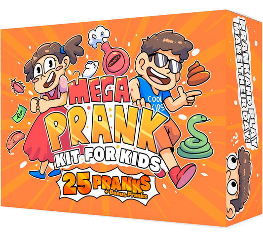 DIMROM Prank Kit for Kids - 25 Gags & Practical Joke Toys - Prank Stuff for April Fools - Ultimate Practical Jokes - Gag Gifts for Kids - Big Funny Toys Pack Set Box + Bonus Inside