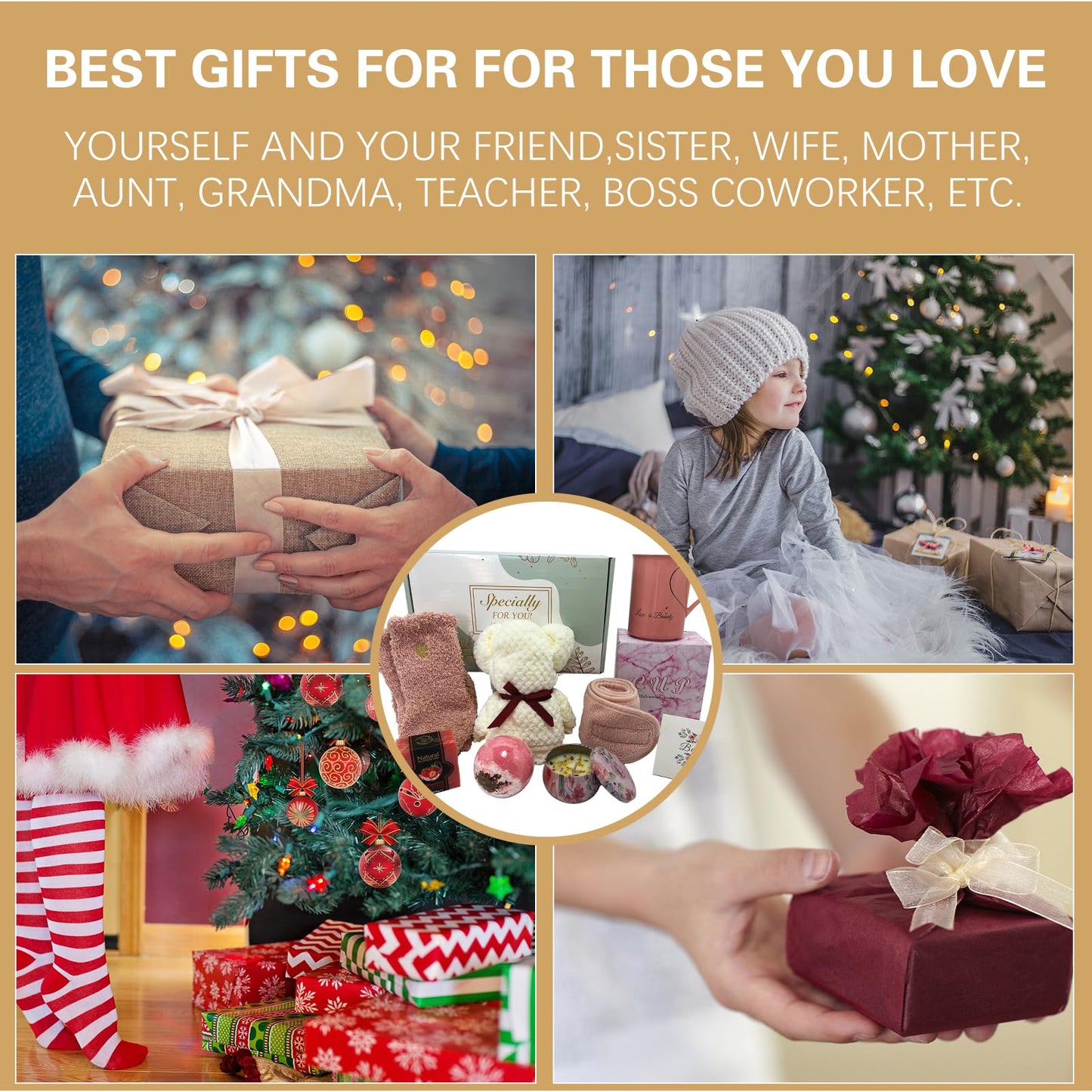 BEECO GIF2U Spa Gift Baskets for Women, Luxury Self Care Relaxation Birthday Gifts for Women, Get Well Soon Gifts for Friend, Scented Bath Gift Box for Christmas,Thanksgiving,Valentine's Day