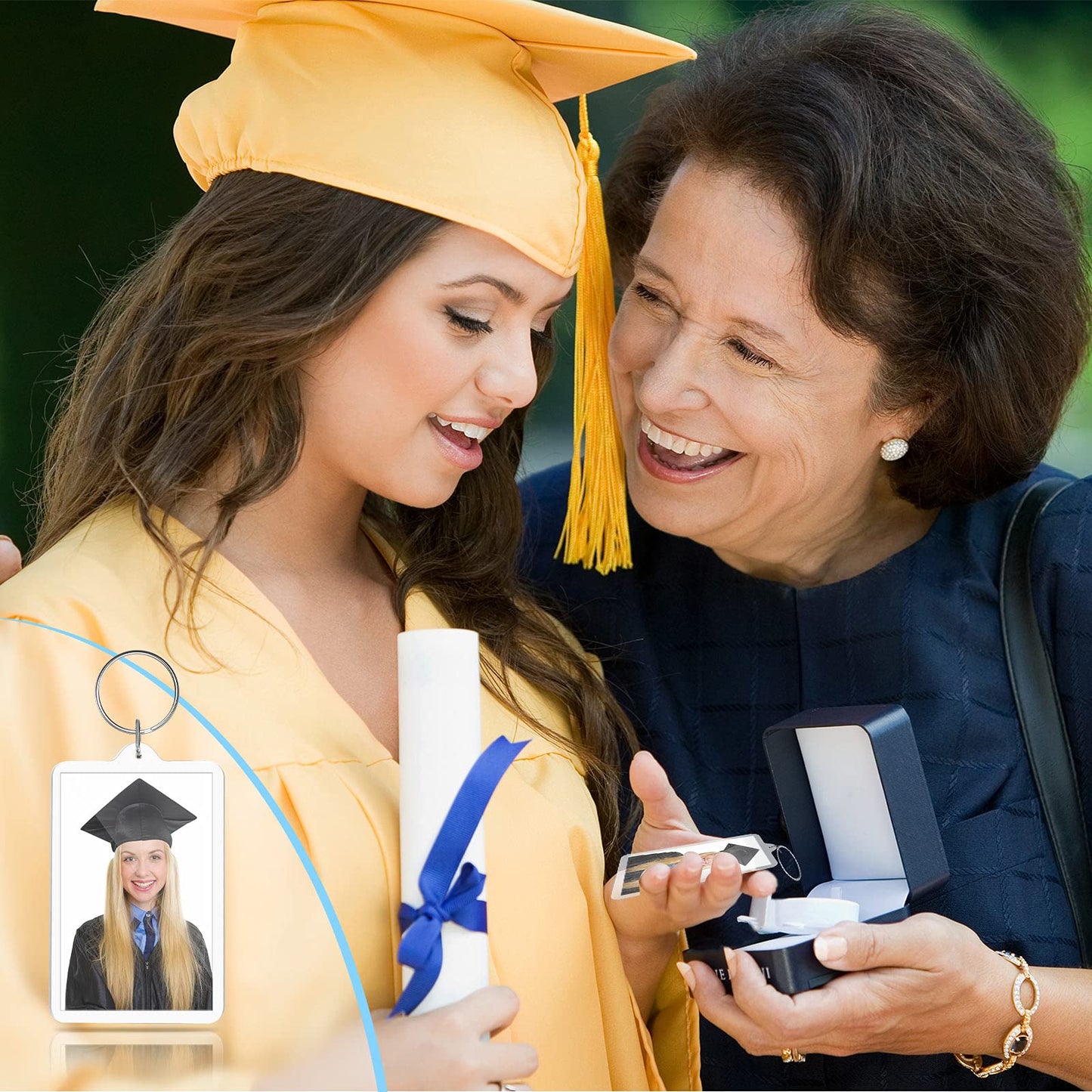 Inbagi 24 pieces Picture Photo Frame Keychain Clear Rectangle Acrylic Keychain Blanks 2 x 3inch