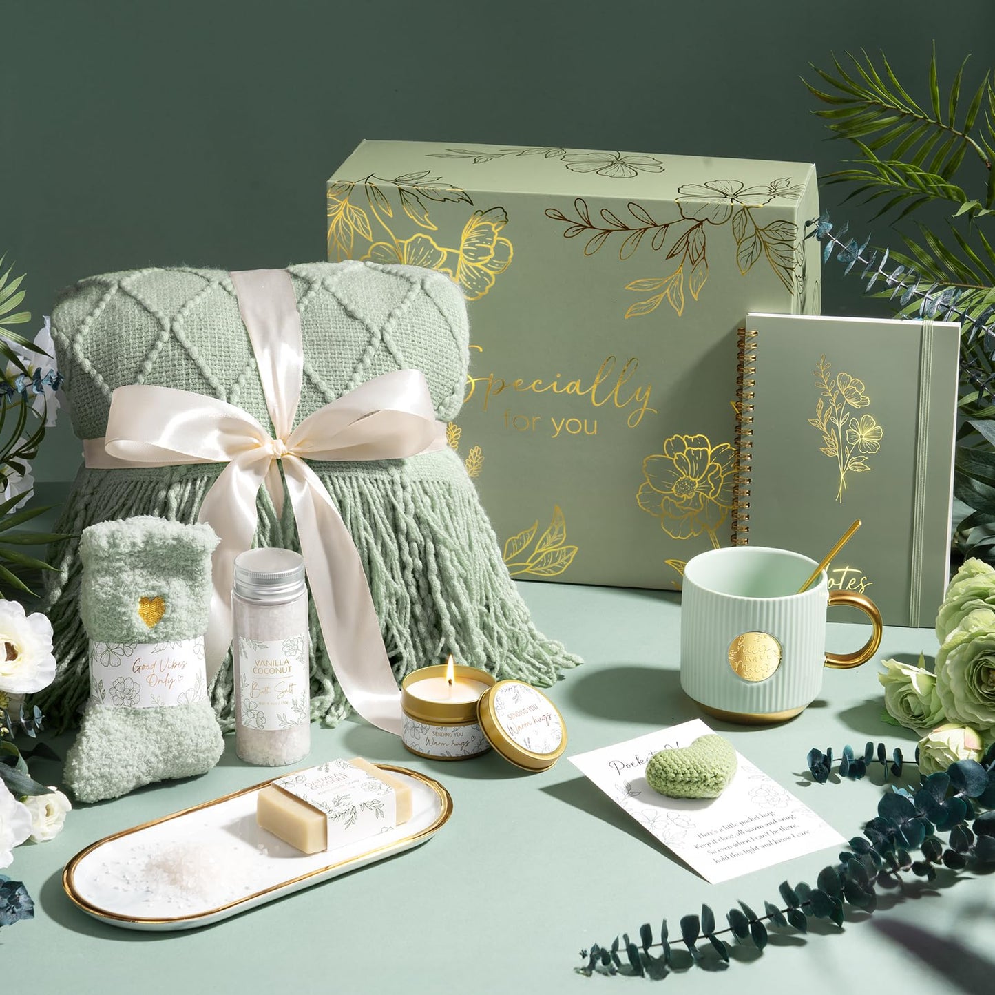 Self Care Gifts for Women Get Well Soon Gift Baskets, Unique Birthday Gifts for Women Spa Care Package, Sympathy Inspirational Thinking of You Gift Set for Mom Her Sister Best Friend Wife Girlfriend