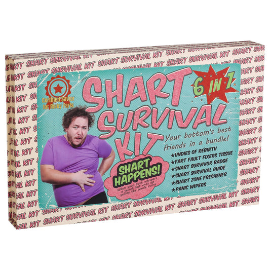 RUNNING HOT Shart Survival Kit, Funny Gifts for Men, White Elephant Gift, Gag Prank Box, Hilarious Gifts, Novelty Gift Set for for Family Friends, 6 in 1, Survival Guide & More