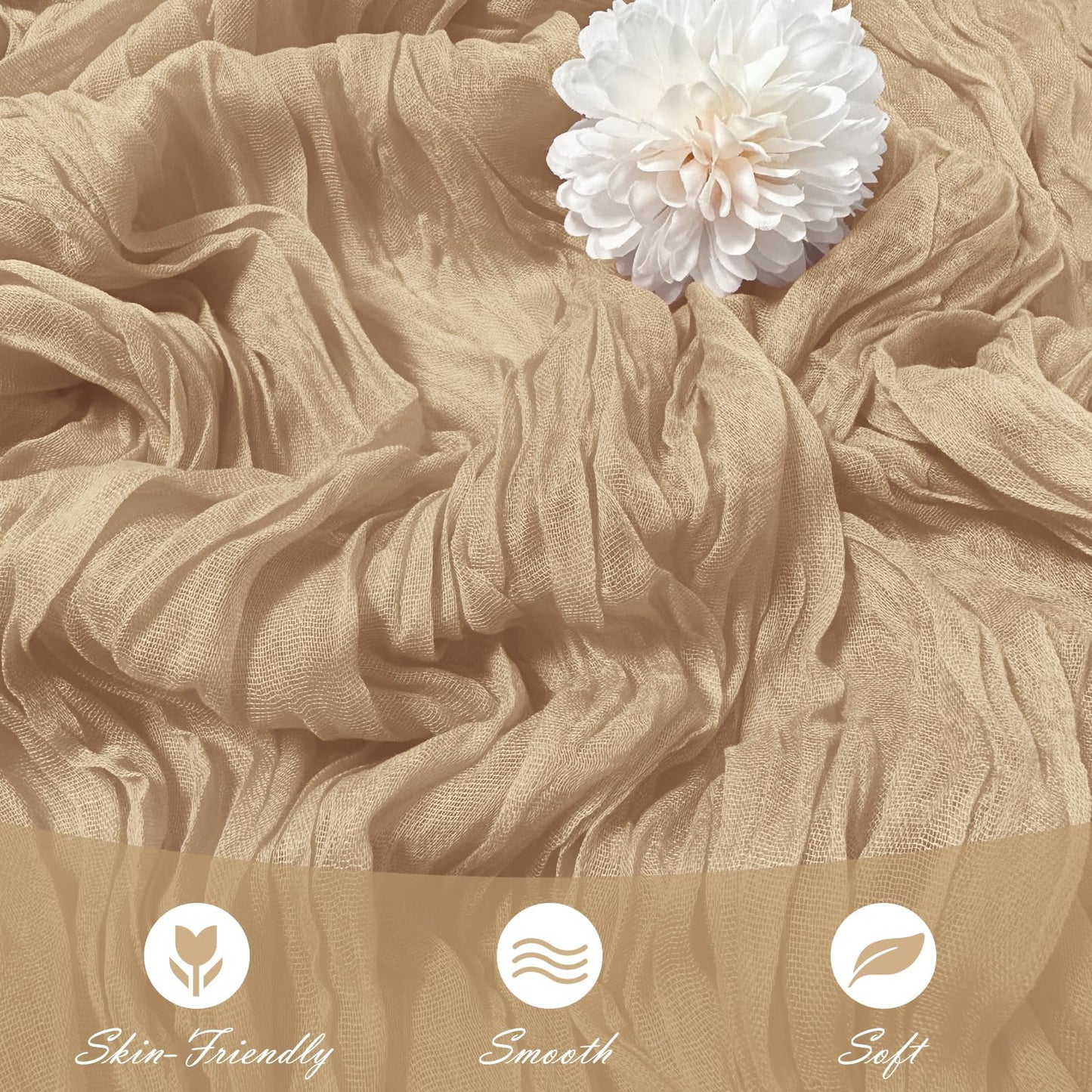 15 Pack Beige Cheesecloth Table Runner 17 x 108 inch Cheese Cloth Table Runners 9ft Beige Table Runner Rustic Romantic Sheer Gauze Runner for Wedding Party Baby Shower Table Decoration