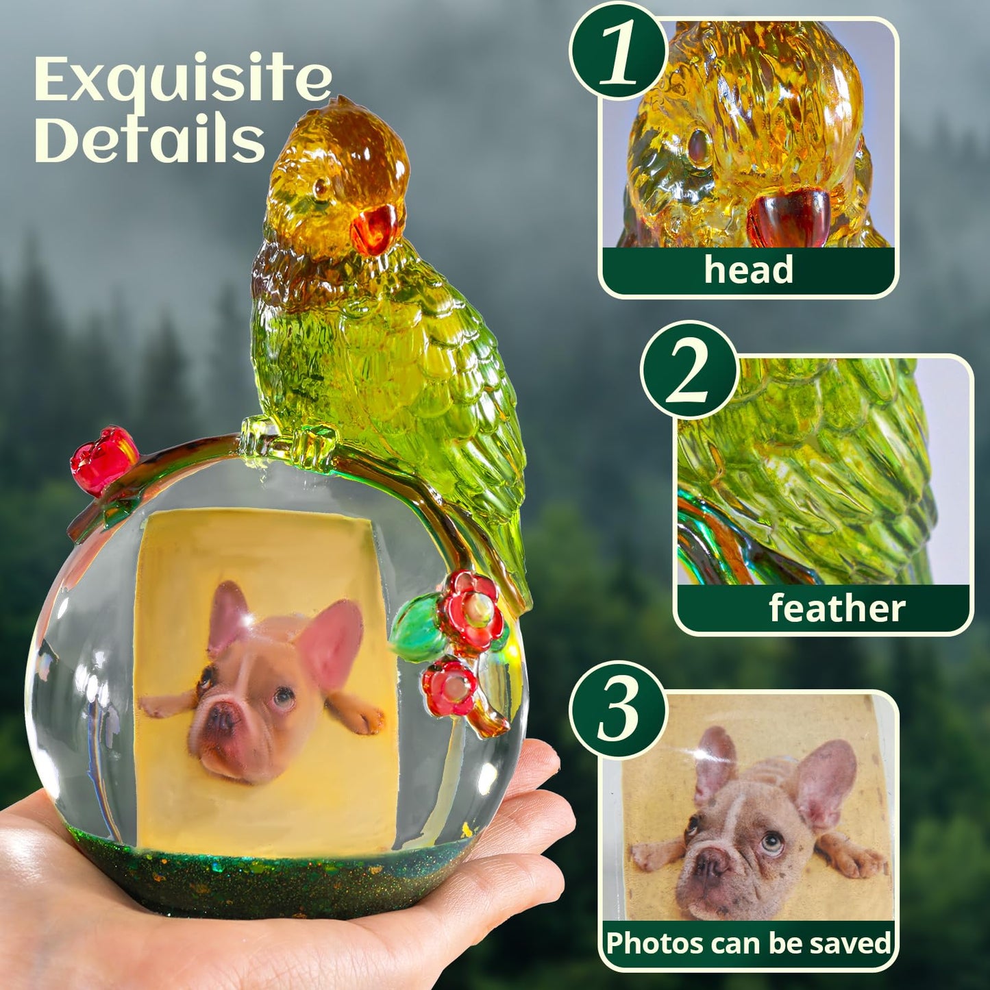 LET’S Resin Crystal Ball Resin Molds, Crystal Orb Decorative Statue Silicone Molds with Mushroom Stand and Bird Figurine,3D Sphere Epoxy Resin Molds for DIY Tabletop Decor, Housewarming Gifts