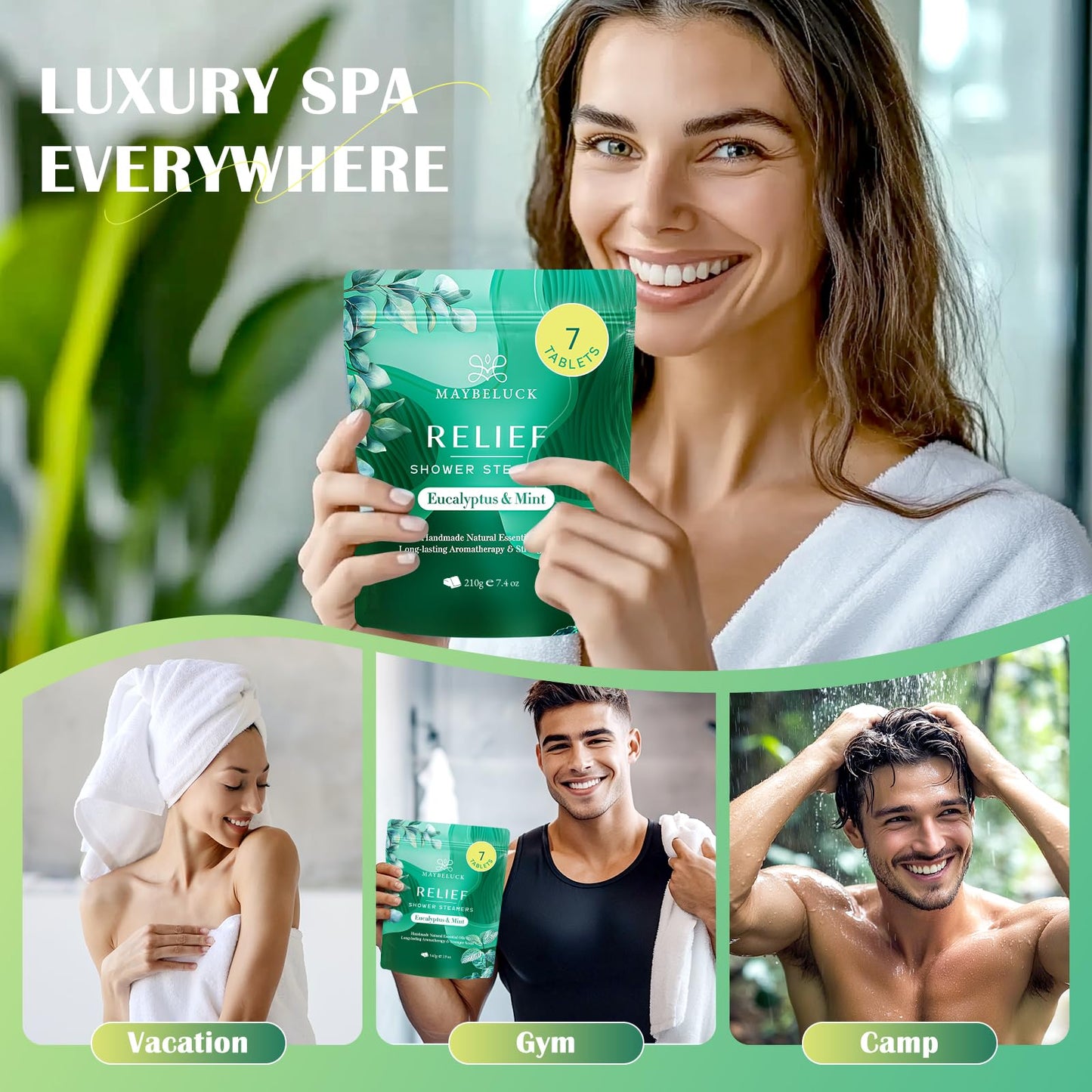 Eucalyptus Mint Shower Steamers Aromatherapy 7 Pack - Eucalyptus for Shower, Relaxation Spa Gifts for Men & Women, White Elephant Gifts, Stocking Stuffers for Adults, Christmas Gifts for Women Men Mom