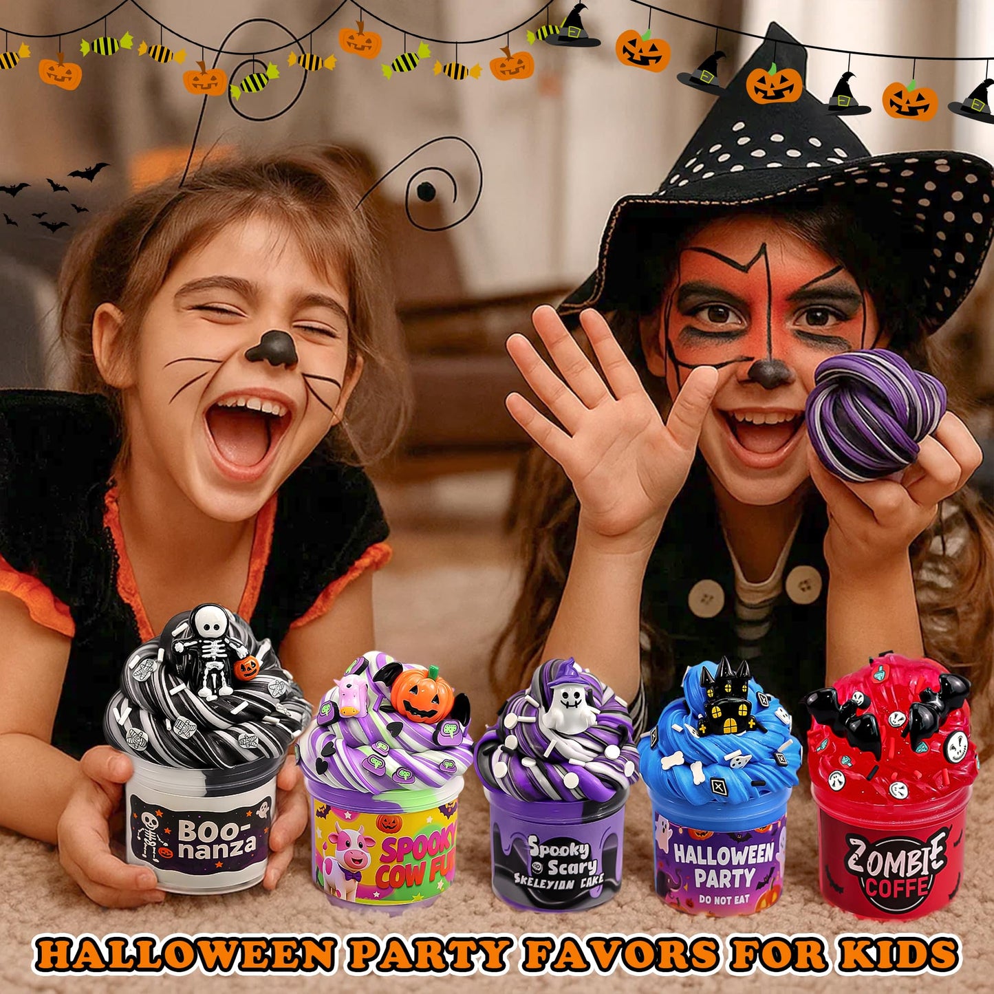 Slime Advent Calendar 2025, 24 Days of Spooky Countdown Calendar, Halloween and Christmas Gift for Kids Teens Girls and Boys