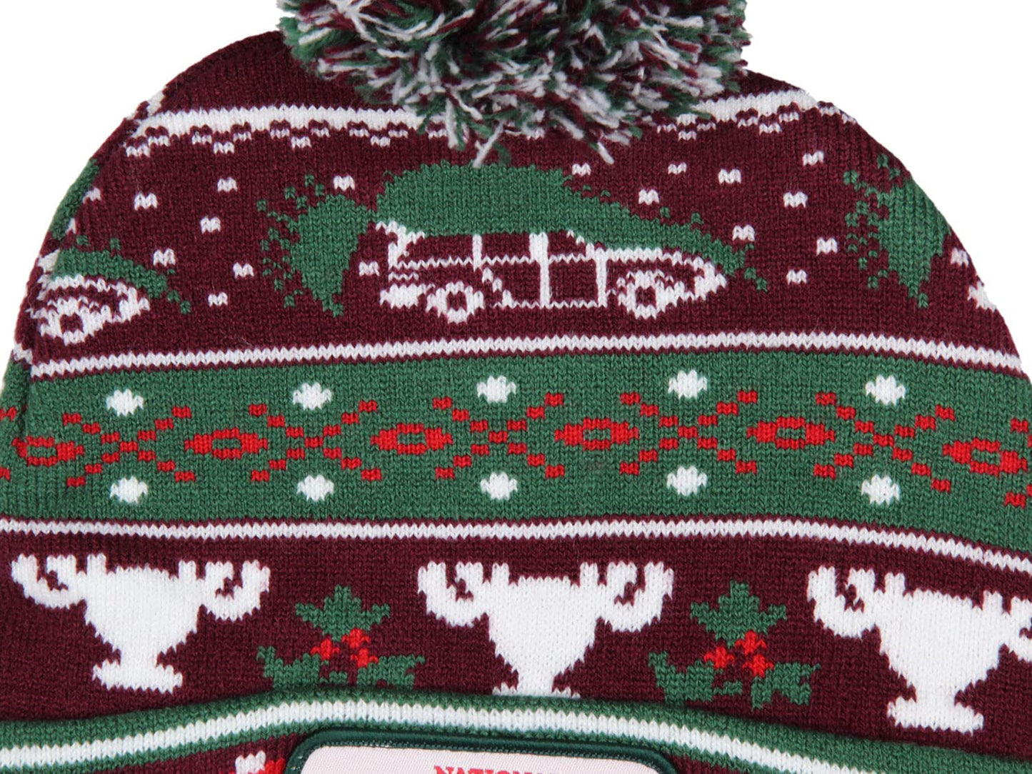 National Lampoon's Christmas Vacation Fair Isle Cuffed Pom Beanie Hat Multicolored