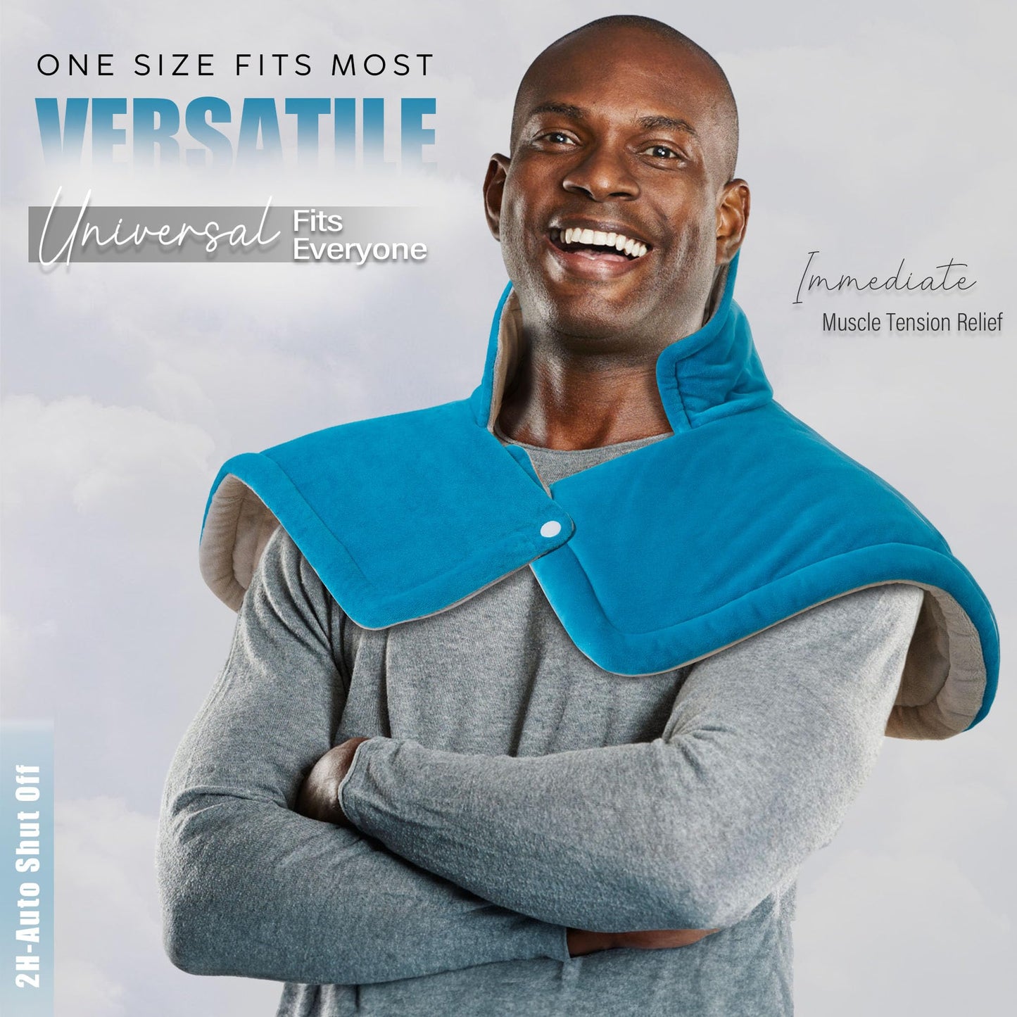 Weighted Neck & Shoulder Heating Pad for Pain Relief | Father’s Day Gift for Dad Husband from Daughter Son Wife, Birthday Gifts for Dad Men Women Mom | 6 Heat Settings, 2H Auto‑Off | Home & Office Use