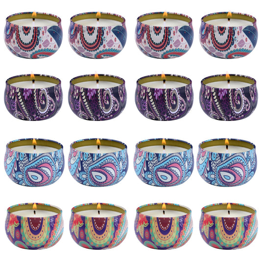 kedtui Scented Candles Gift Set, 16 Pack Aromatherapy Candle, Natural Soy Wax Travel Tin Candles for Home Scented, Ideal for Christmas, Birthday, Thanksgiving, Valentines Day Gifts