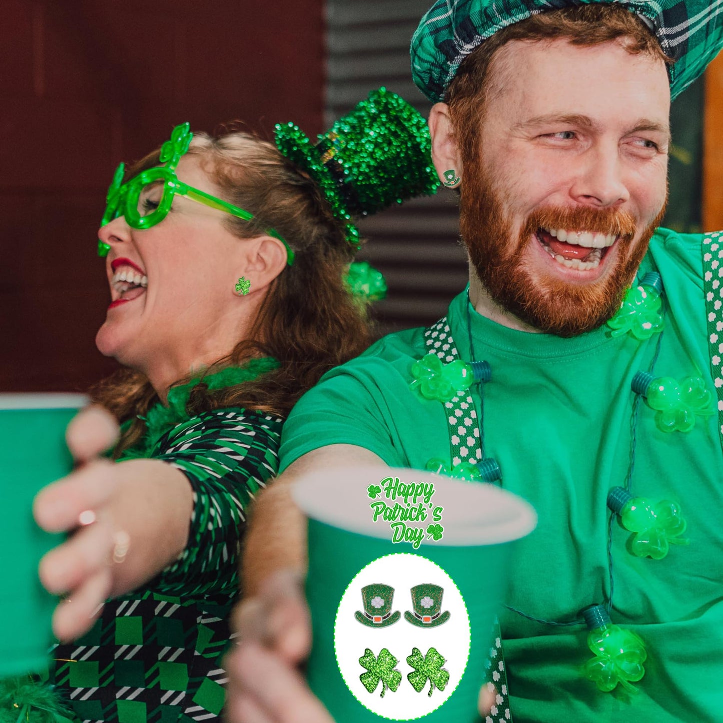 54 Pairs Hypoallergenic Holiday Earrings Set for Girls Women Halloween Christmas Fall Thanksgiving Earrings Valentine's Day St. Patrick’s Day Easter 4th of July Earring