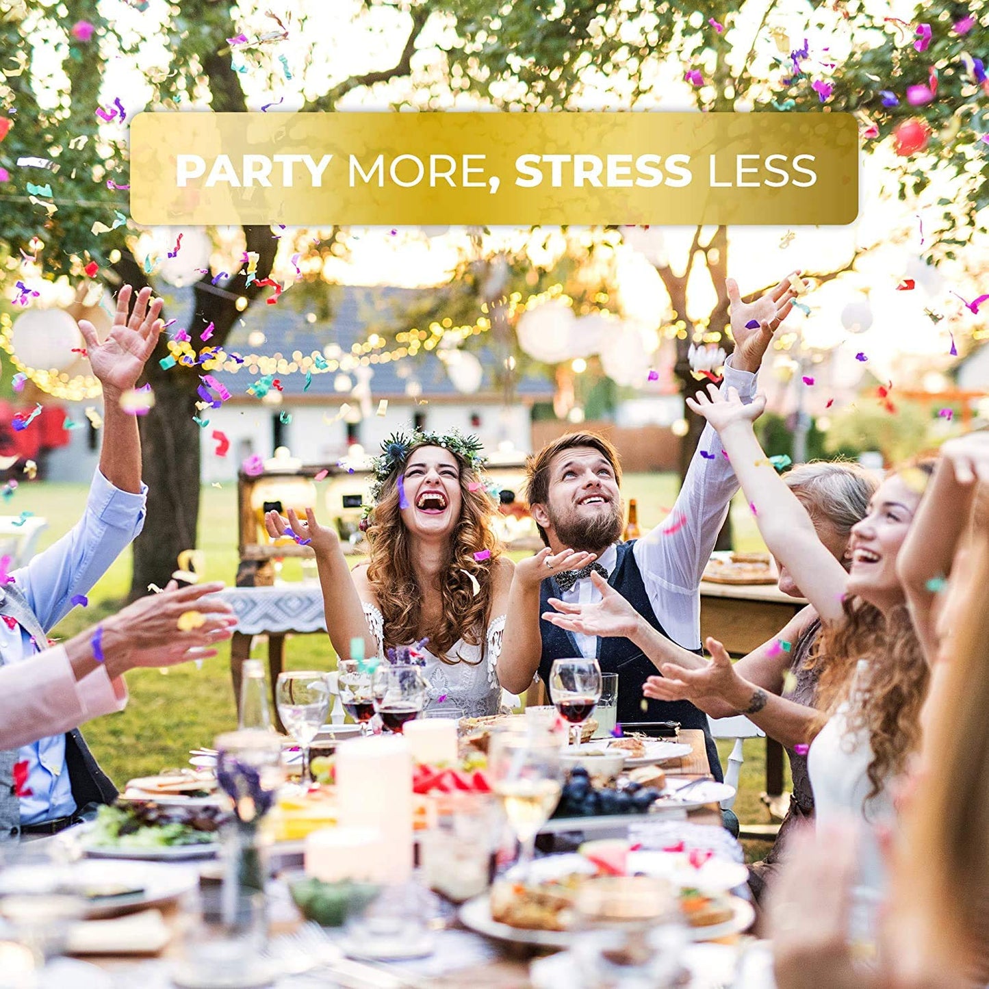 125-Piece White and Gold Floral Fancy Plastic Plates Disposable with Silverware, Elegant Dinnerware for Weddings, Holiday Party China, Set of 25 Dinner + Salad Plates, 25 Spoons, 25 Forks, 25 Knives