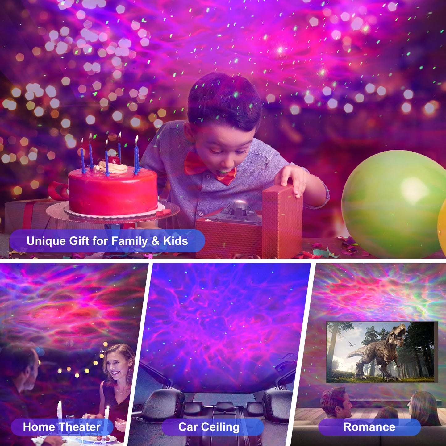 UFO Galaxy Projector, LED Lights for Bedroom, Star Projector, Night Light for Kids and Adults, Starry Nebula Ceiling LED Lamp, Room Decor Aesthetic, Gifts for Christmas, Birthdays, Valentine's Day