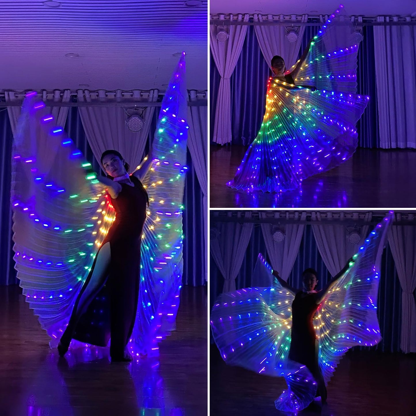 Sekopesy Illuminated LED Fairy Wings for Kids and Adults Multicolored Glowing Butterfly Wings for Enchanting Parties and Events (40inch for Kids, Rainbow Lights)