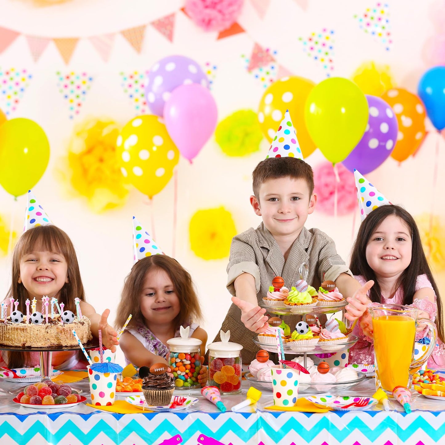 XunYee 32 Pcs Mini Foam Balls Sports Cupcake Toppers 1.6 Inch Basketball Soccer Stress Ball Small Football Baseball Cake Topper Sports Party Favors for Birthday Party Supplies Decoration(Mixed Balls)