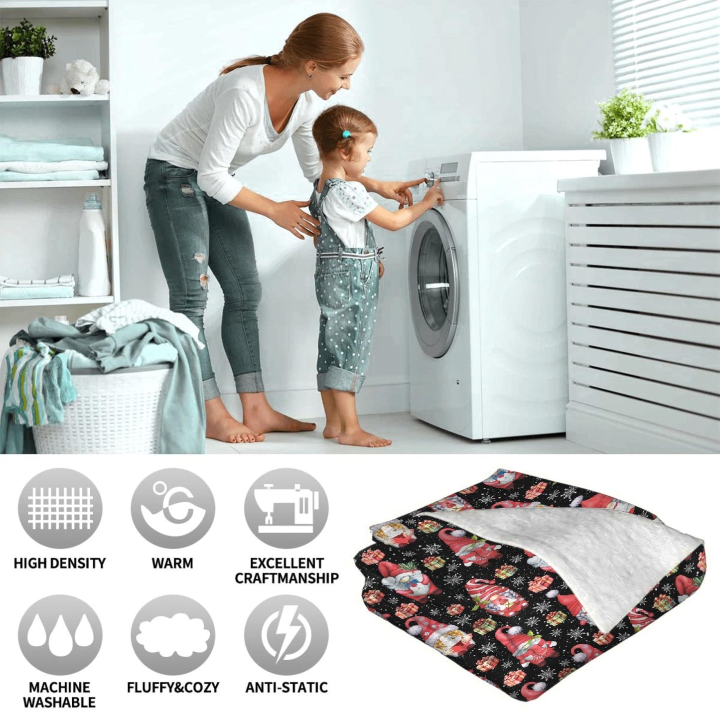 Christmas Gnomes Throw Blanket is Super Soft and Warm,The Lightweight Flannel Blanket is for All-Season Use,A Great Choice for Gifts 40"x30"for Pet