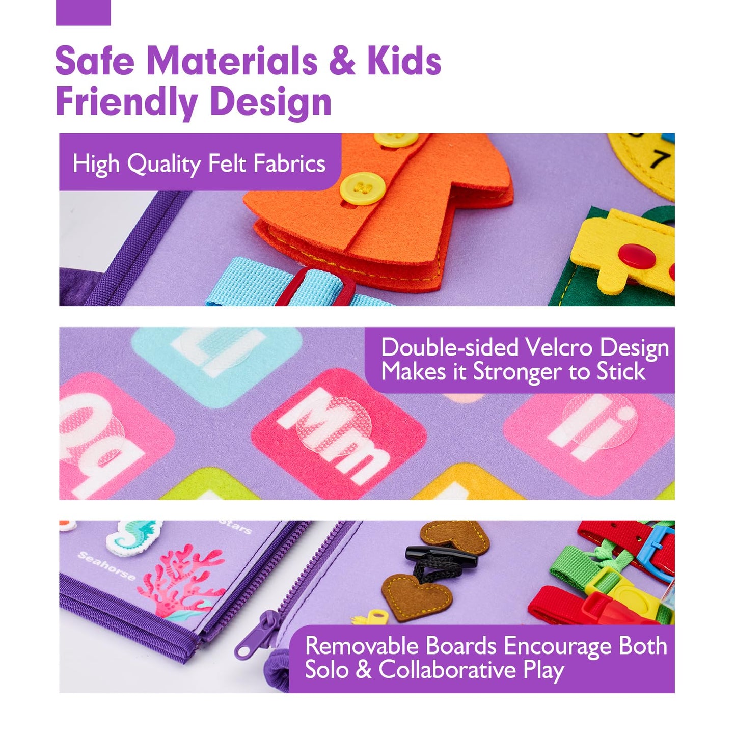 hahaland Busy Board Montessori Toys - 3 Year Old Girl Gifts Bithday Gift Ideas - 8 in 1 Preschool Learning Activities - Christmas Toddler Stocking Stuffers Gifts