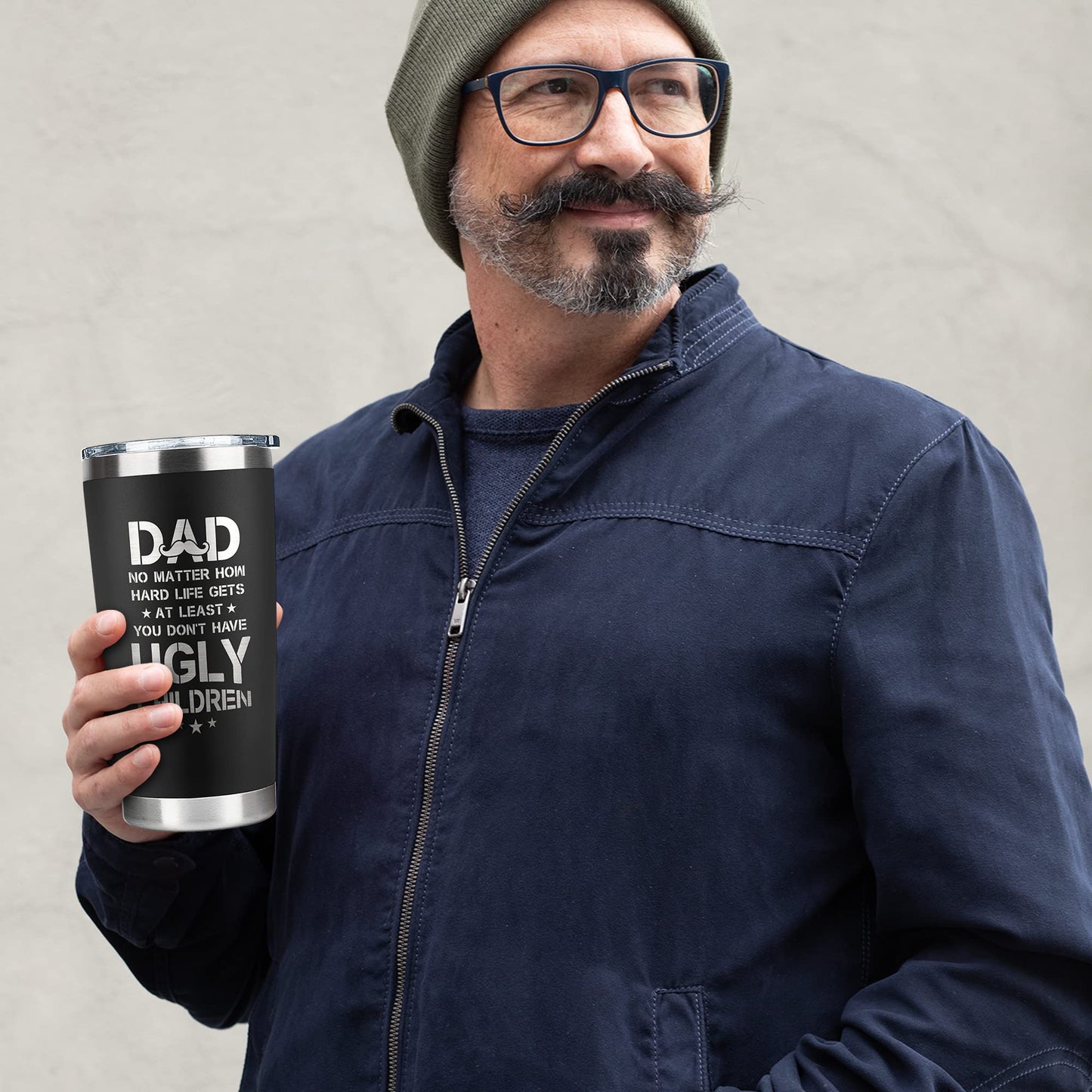 KATLADIZ Gifts for Dad from Daughter, Son - Fathers Day Gift for Dad - Birthday, Father's Day, Christmas Gifts for Dads - New Papa Daddy Stepdad Ideas for Men - 20 Oz Stainless Steel 2-sided Tumbler