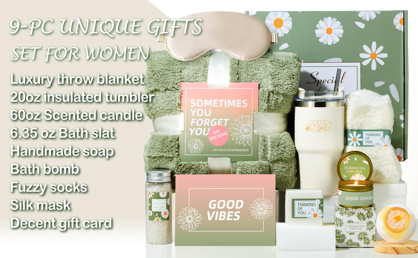 Care Package for Women - Get Well Gifts & Self Care Essentials Basket for Her, Gift Basket for Women,Luxury Spa Relaxation Gift Set
