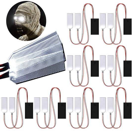 Retisee 8 Pcs Flexible Helmet LED Lights Halloween LED Eyes for Mask Skull White Interior Lights Decorations for Cosplay DIY Mask Eyes with Switch On/off for Halloween Men Gifts