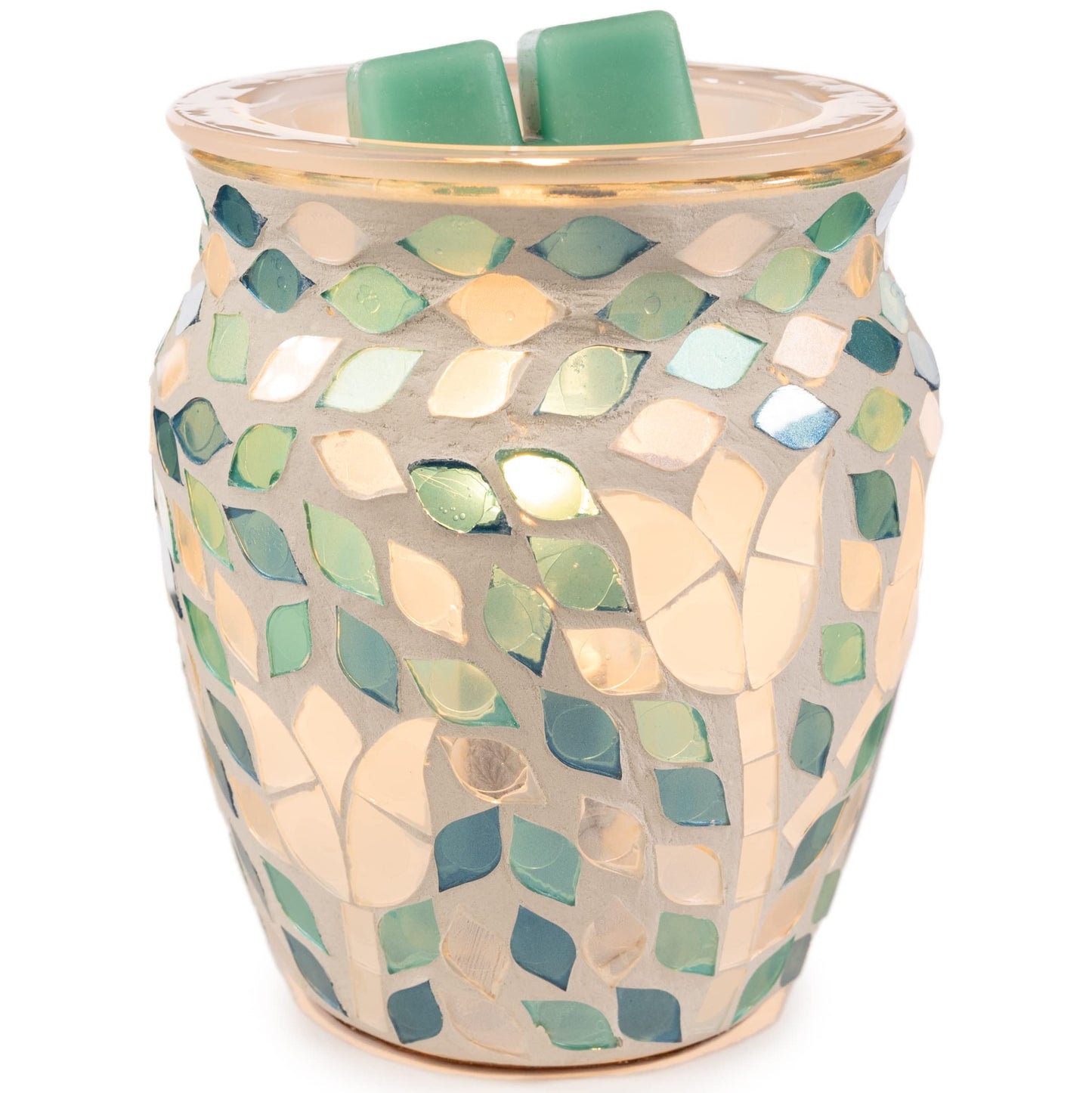 Scentsationals Wax Melt Warmer, for Scented Wax Melts - Mosaic Collection Garden Delight - Fragrance Cubes and Tarts