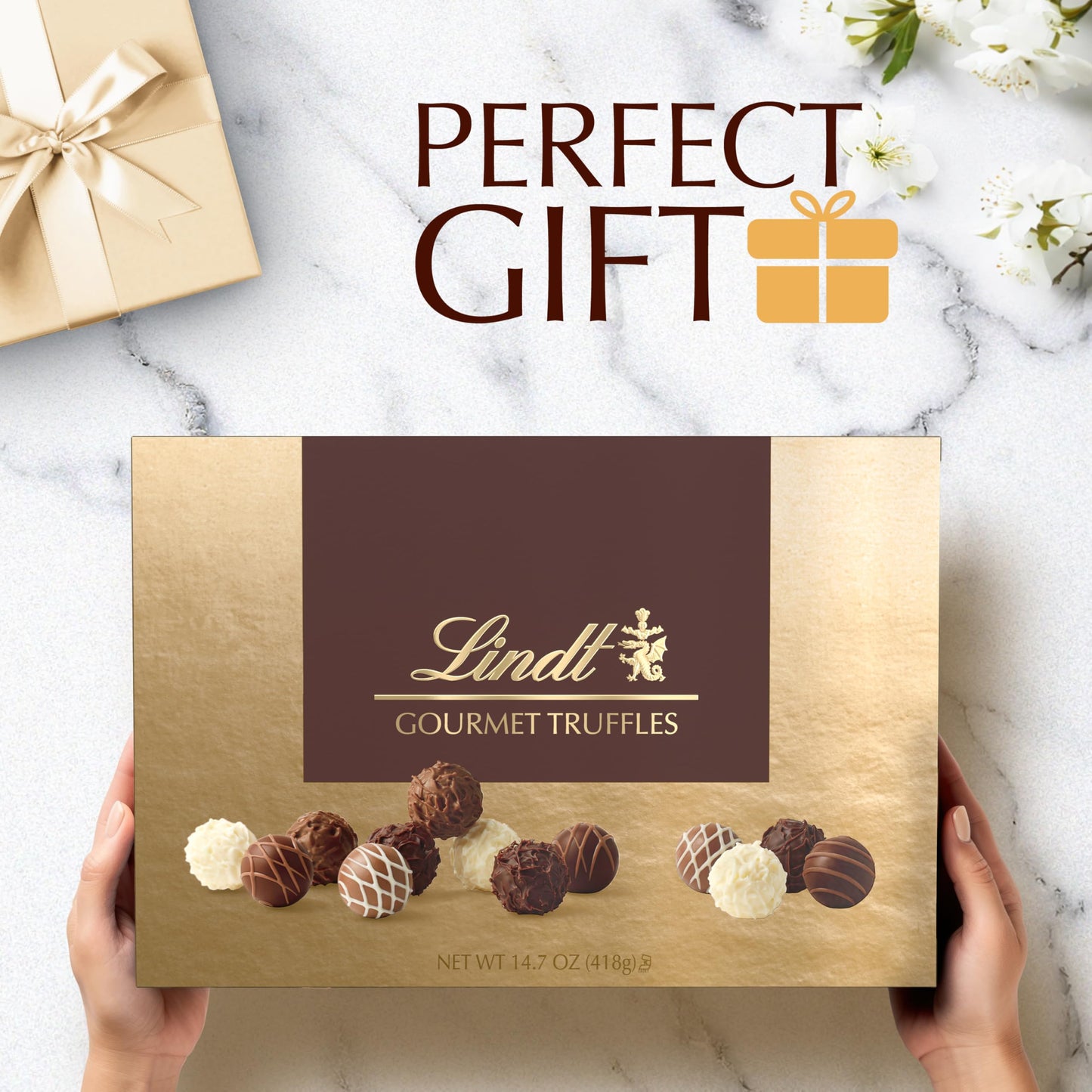 Lindt Gourmet Chocolate Truffles Gift Box, Assorted Chocolate Candy for Mother's Day Gifts, 26 Count, 14.7 oz. Box