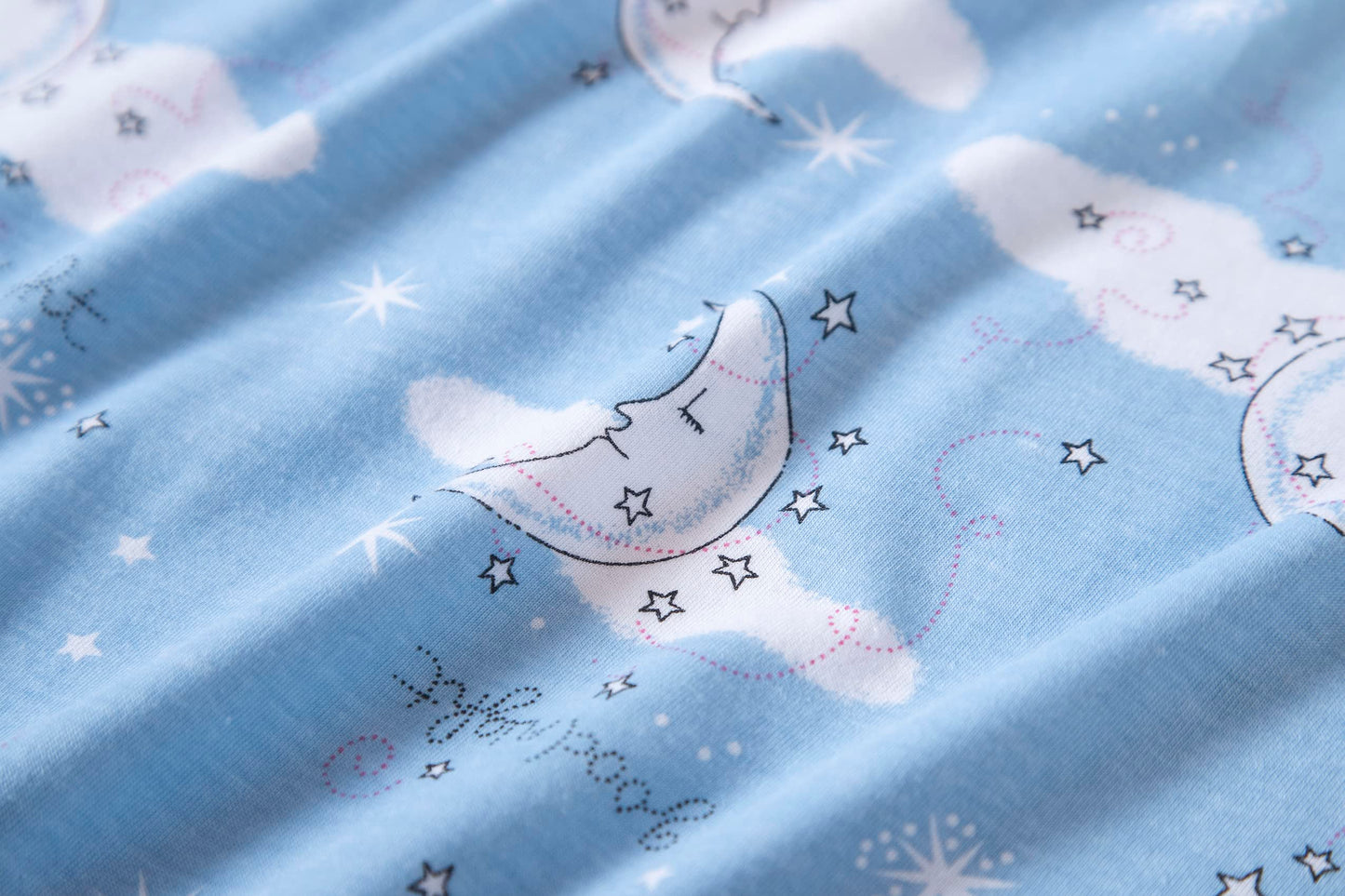 PNAEONG Women's Cotton stocking stuffers for adults Sleepwear Short Sleeves Stocking Stuffers For WomenSleepdress SY003-Cat+Star+Moon-S
