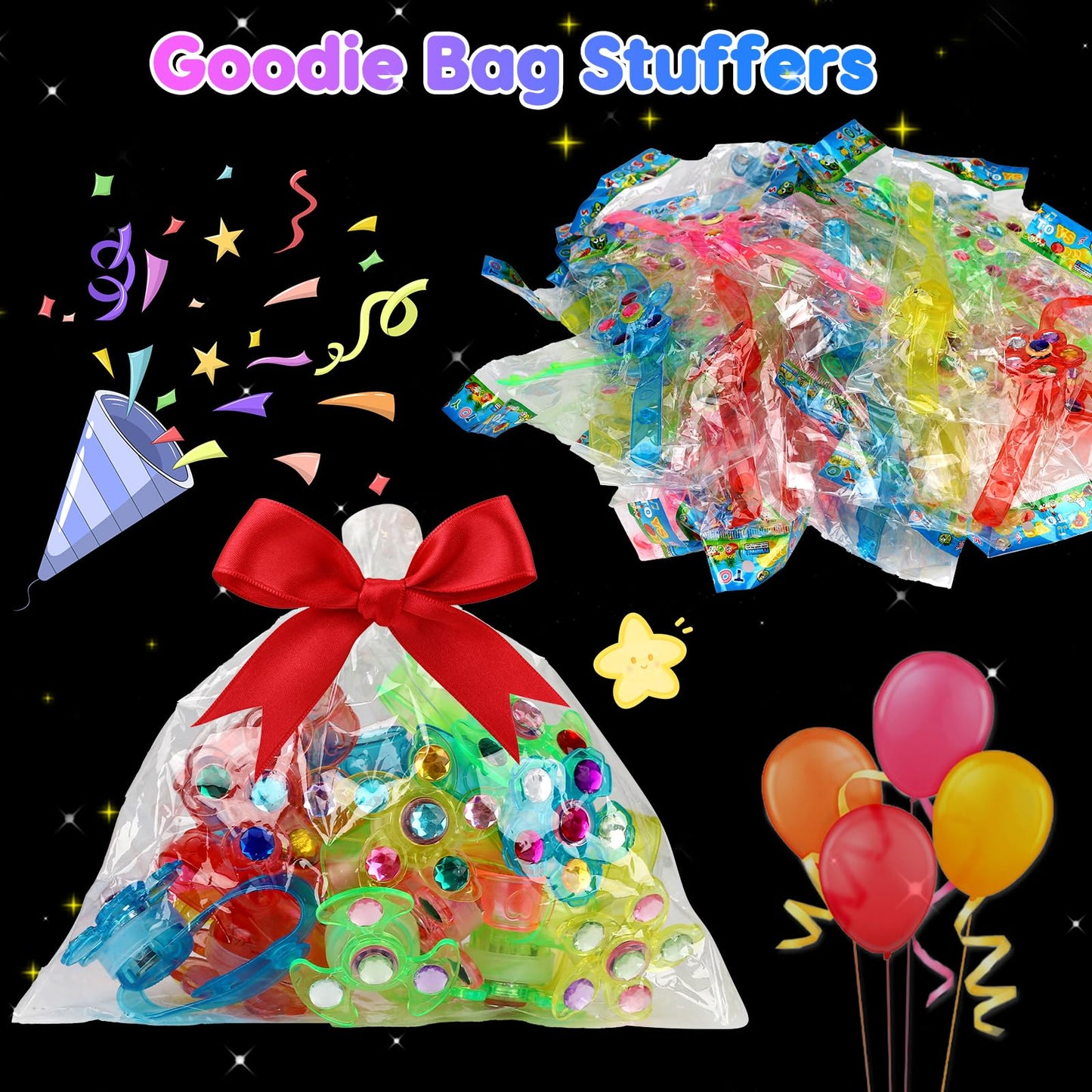 24PCS LED Light Up Fidget Spinner Bracelets Glow Party Favors Bulk for Kids 4-8 8-12 Halloween Goodie Treat Bag Stuffers Classroom Treasure Box Toys Carnival Prizes Pinata Filler Birthday Return Gifts