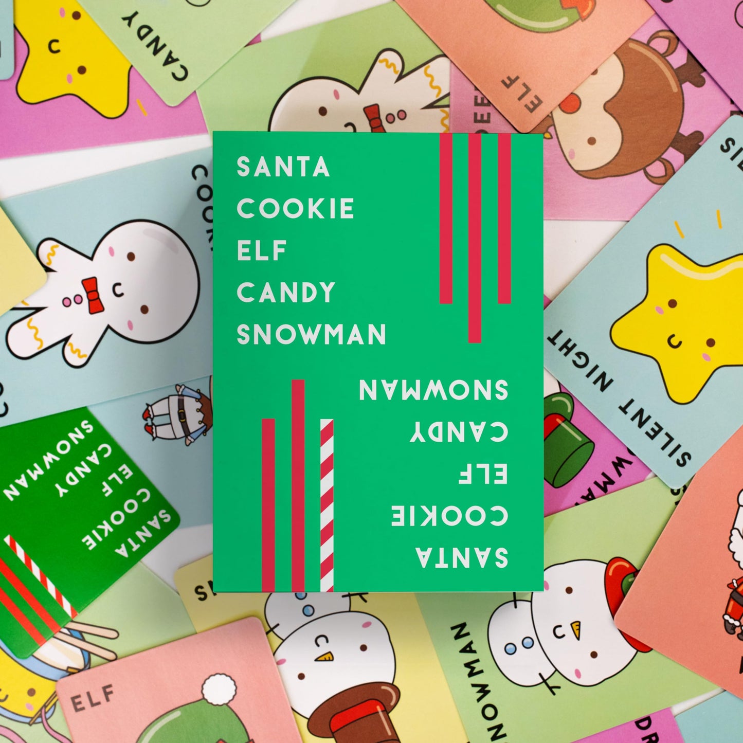 Santa Cookie Elf Candy Snowman Card Game – by Taco Cat Goat Cheese Pizza – Holiday Party Card Game – Great Stocking Stuffer – Fun for Kids, Teens, Adults and Family - 10 Min Ages 7+